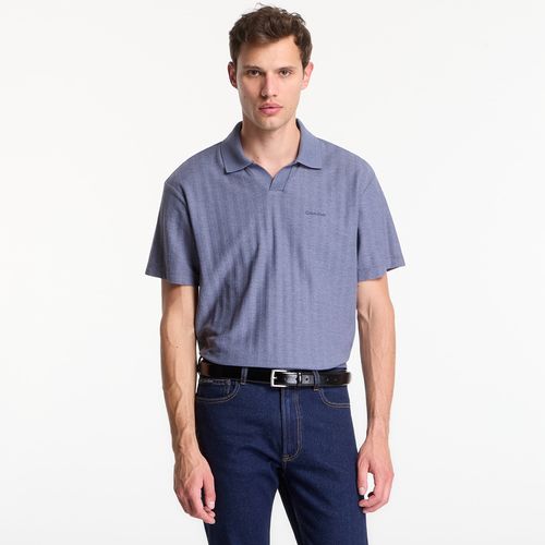 Maglietta Ss Easy Vertical Stripe Textured Polo M - Calvin Klein - Modalova