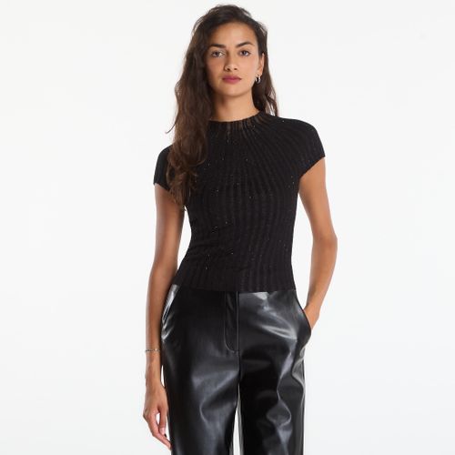 Maglietta Ss Sheer Yoke Cn Perilla Ribbed Tee / S - GUESS - Modalova