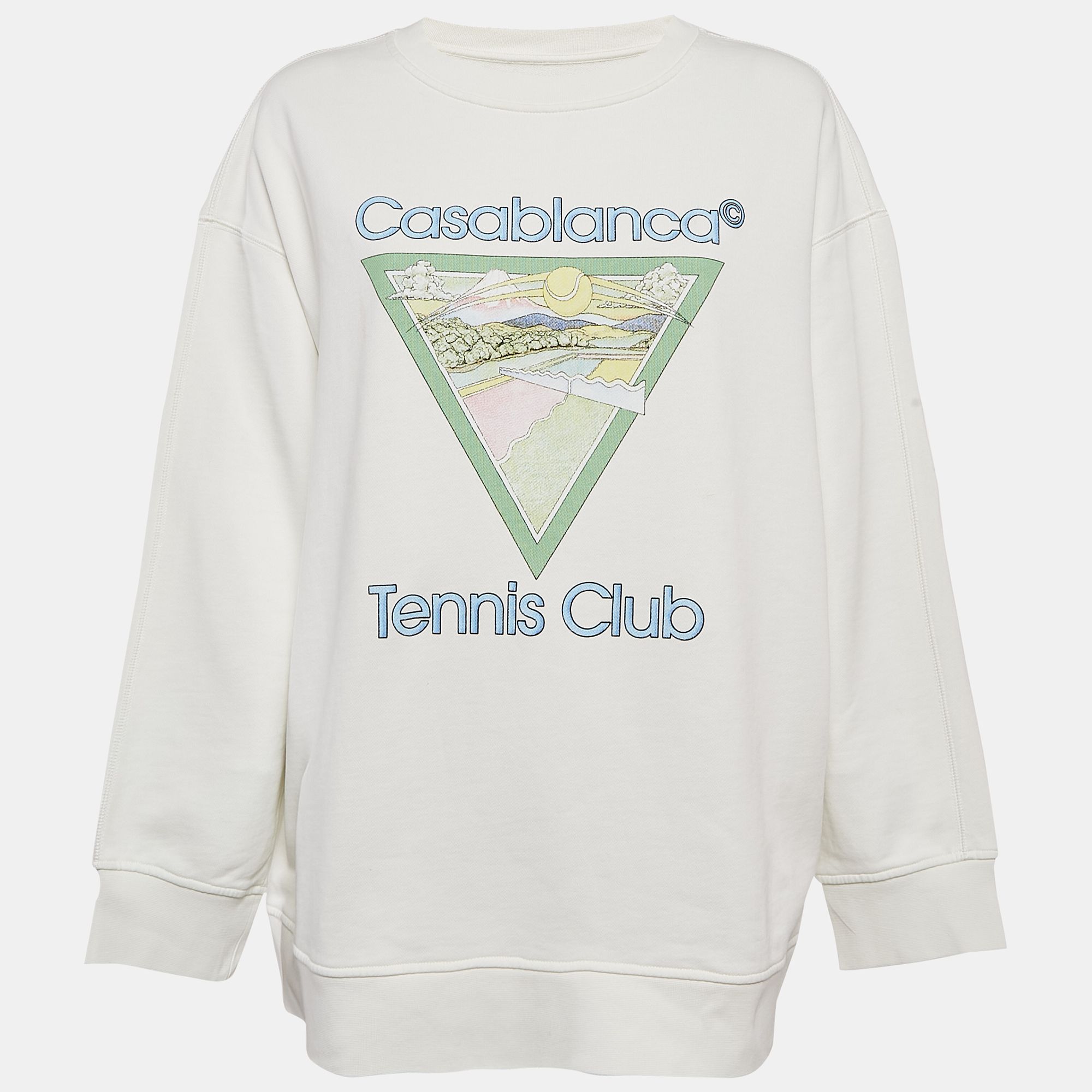 Printed Cotton Tennis Club Sweatshirt L - Casablanca - Modalova