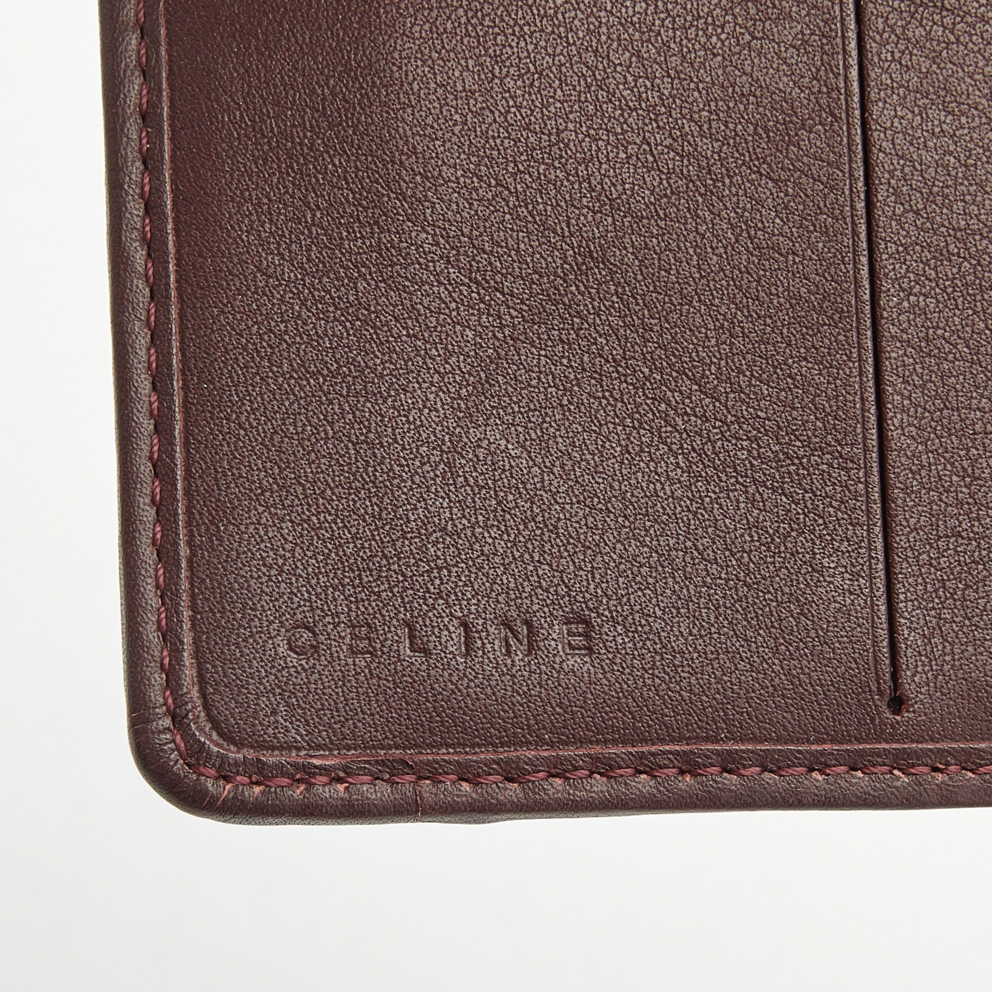Black/Burgundy Macadam Suede and Leather Zip Around Compact Wallet - Celine - Modalova