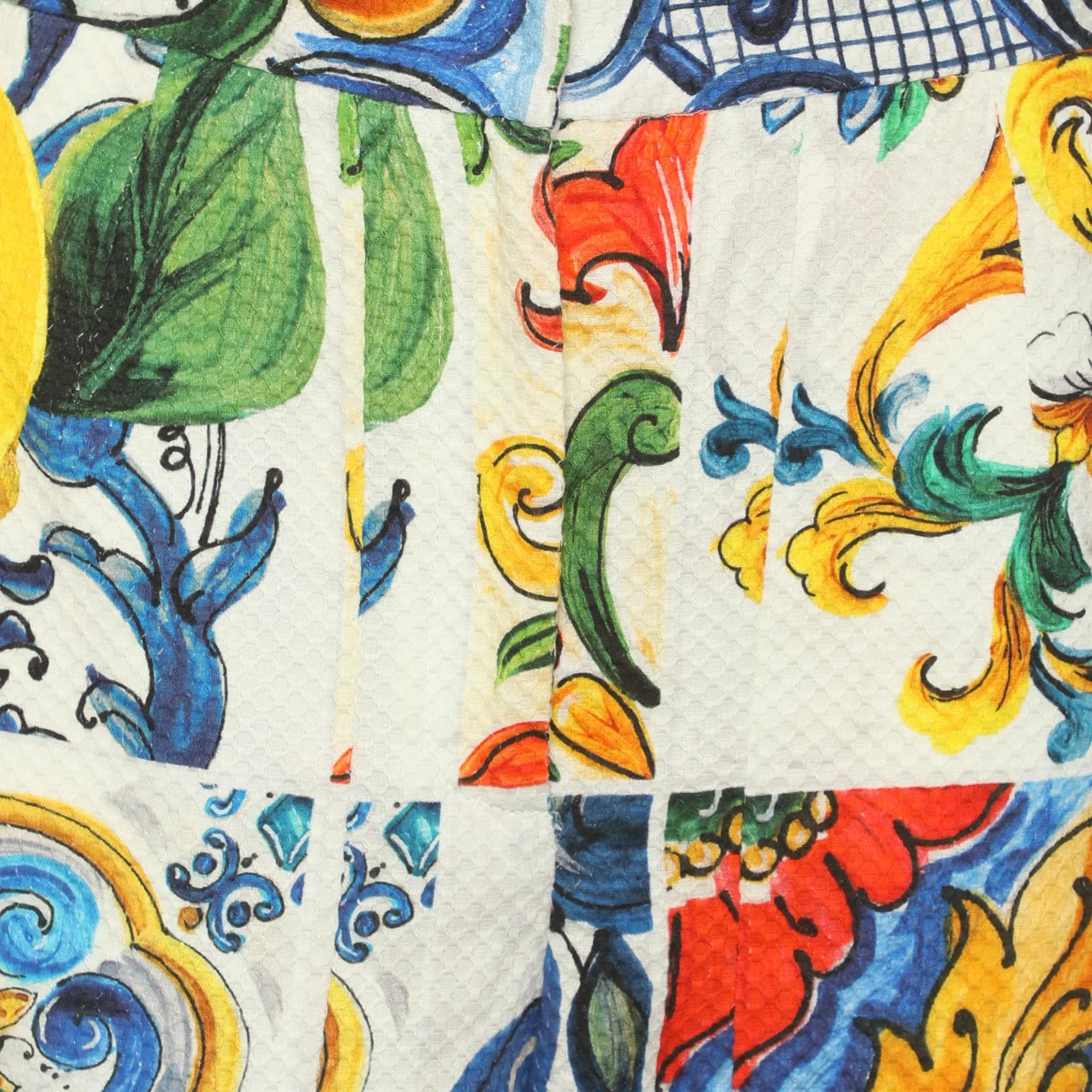 Majolica Print Cotton Cropped Trousers S - Dolce & Gabbana - Modalova