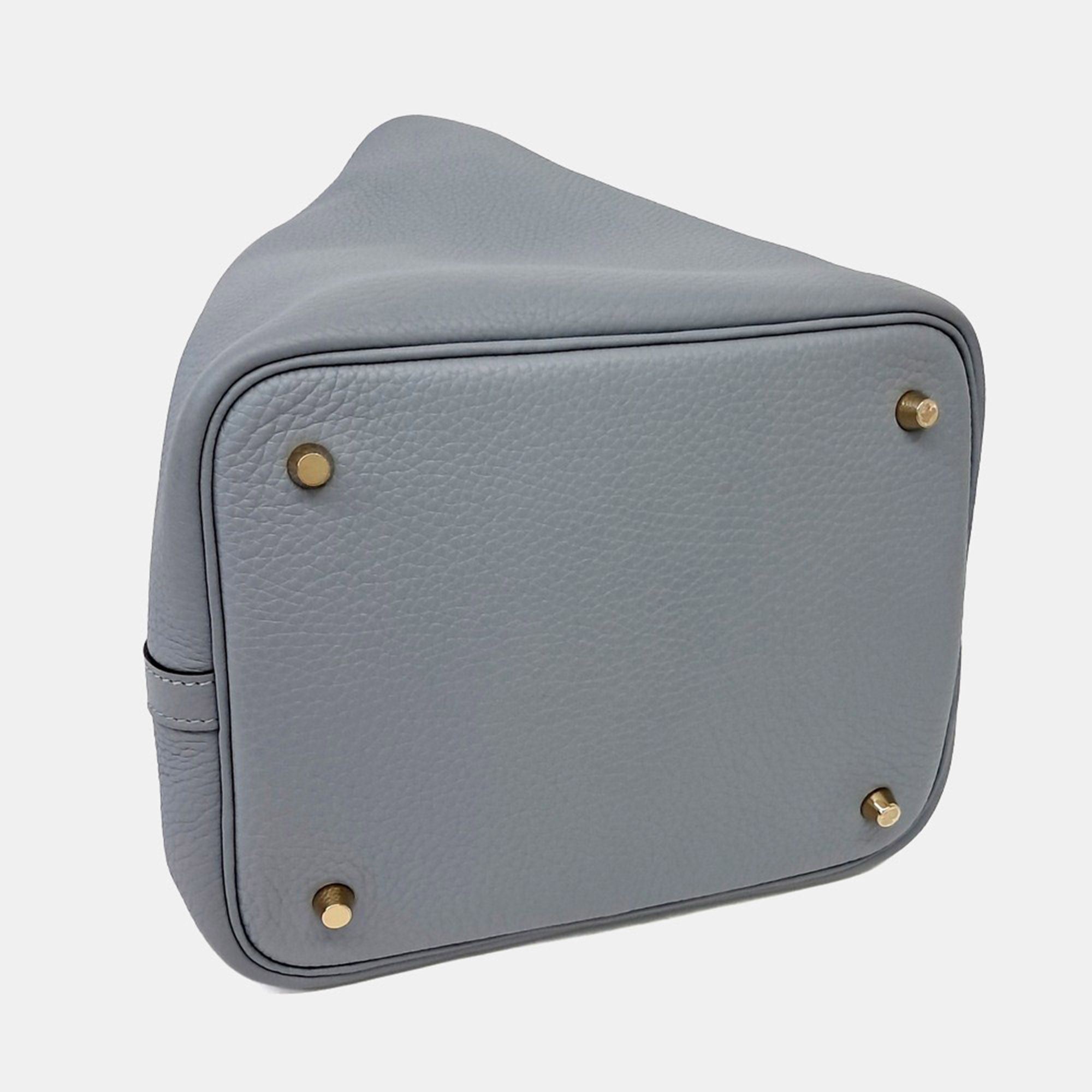 Picotin Lock 22 Gris Meyer Clemence Leather Tote Bag - Hermes - Modalova