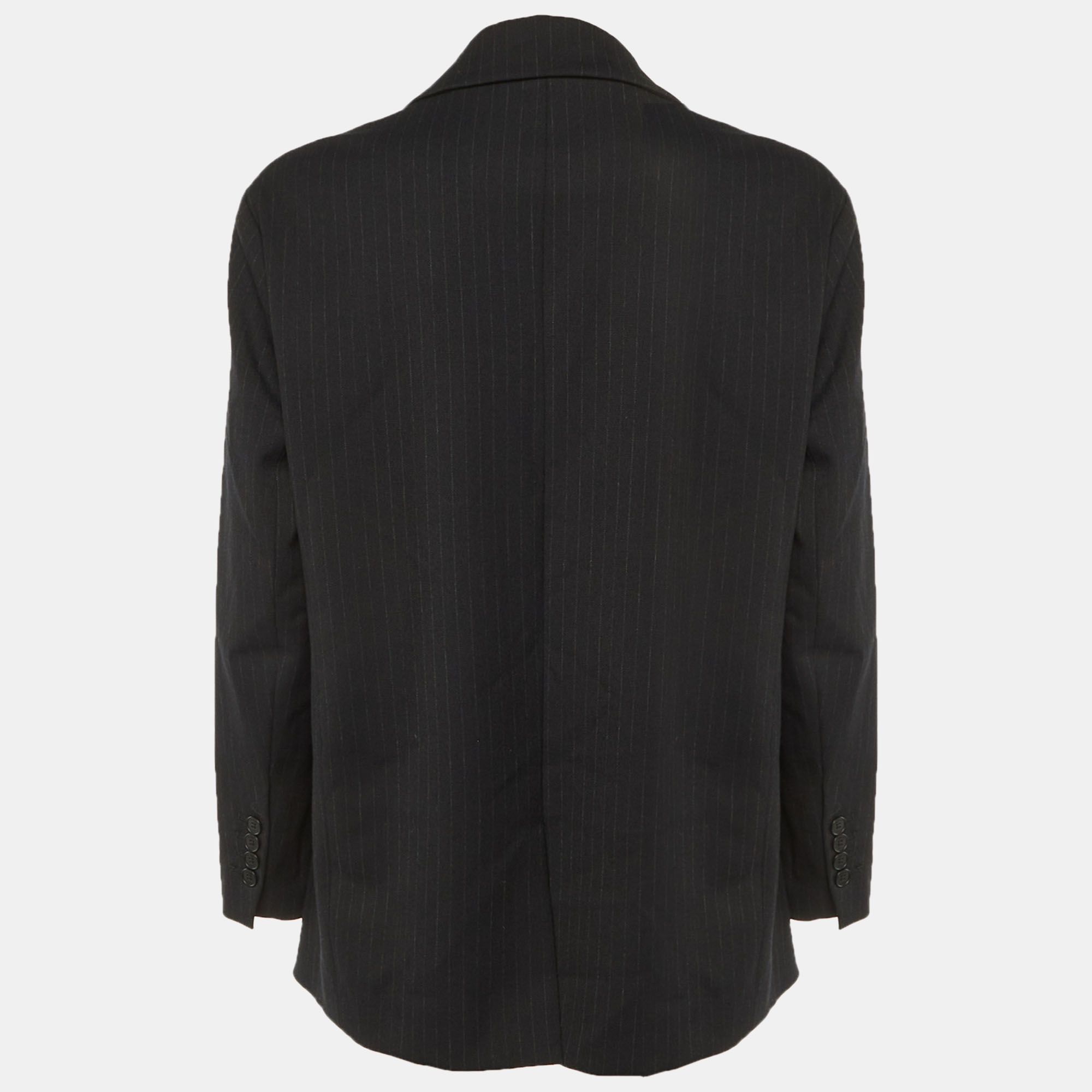 Striped Crepe Single Breasted Blazer L - Maje - Modalova
