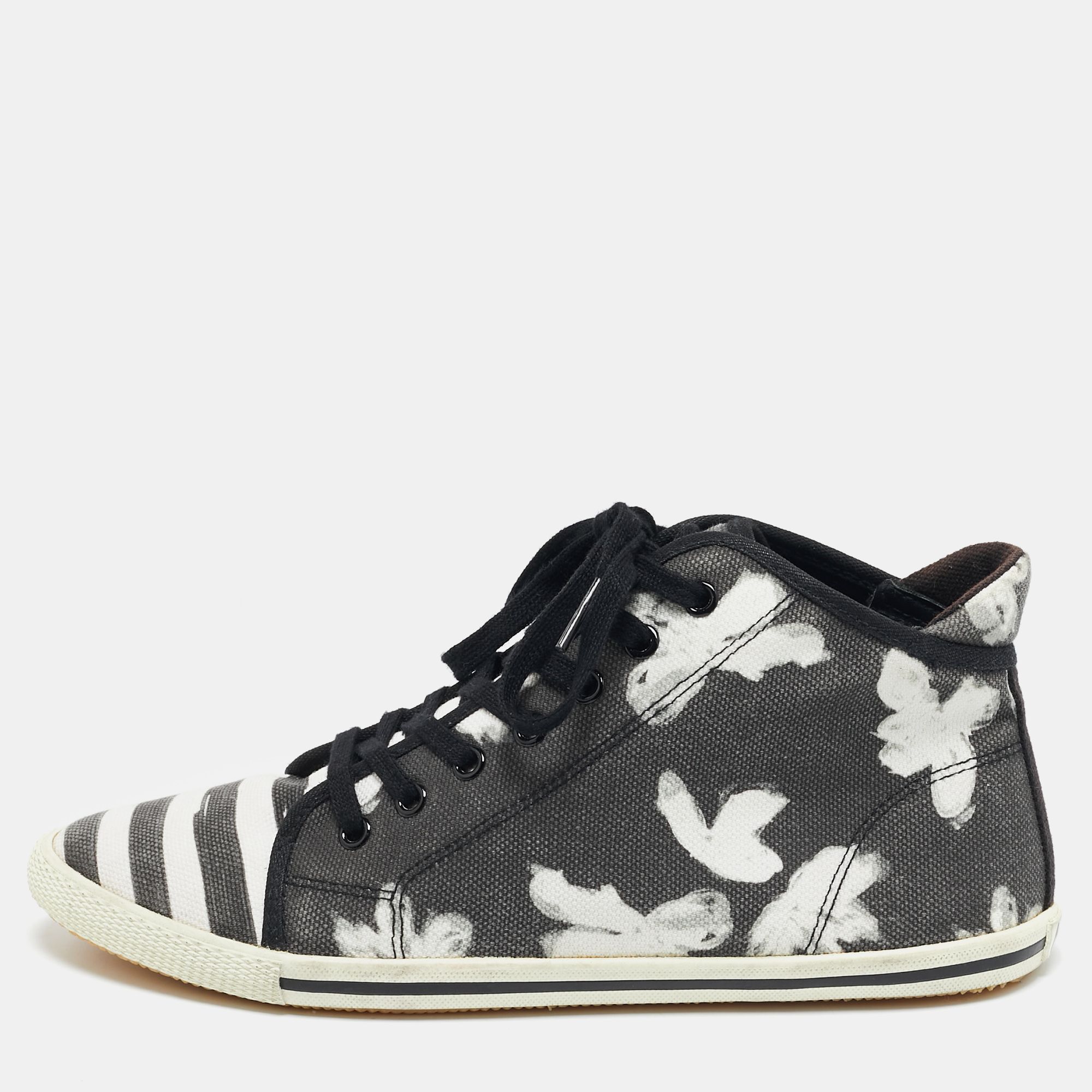 White/Black Canvas Polka Dot High Top Sneakers Size 36.5 - Marc by Marc Jacobs - Modalova