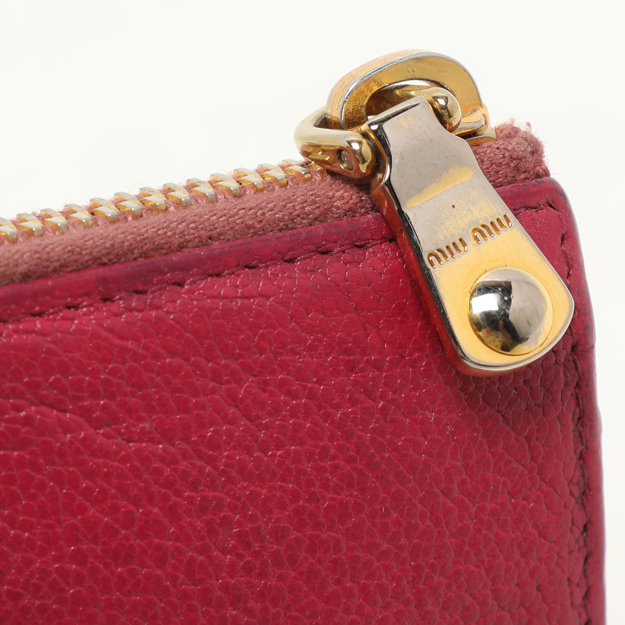 Miu Miu Pink Leather Long Wallet - Miu Miu - Modalova
