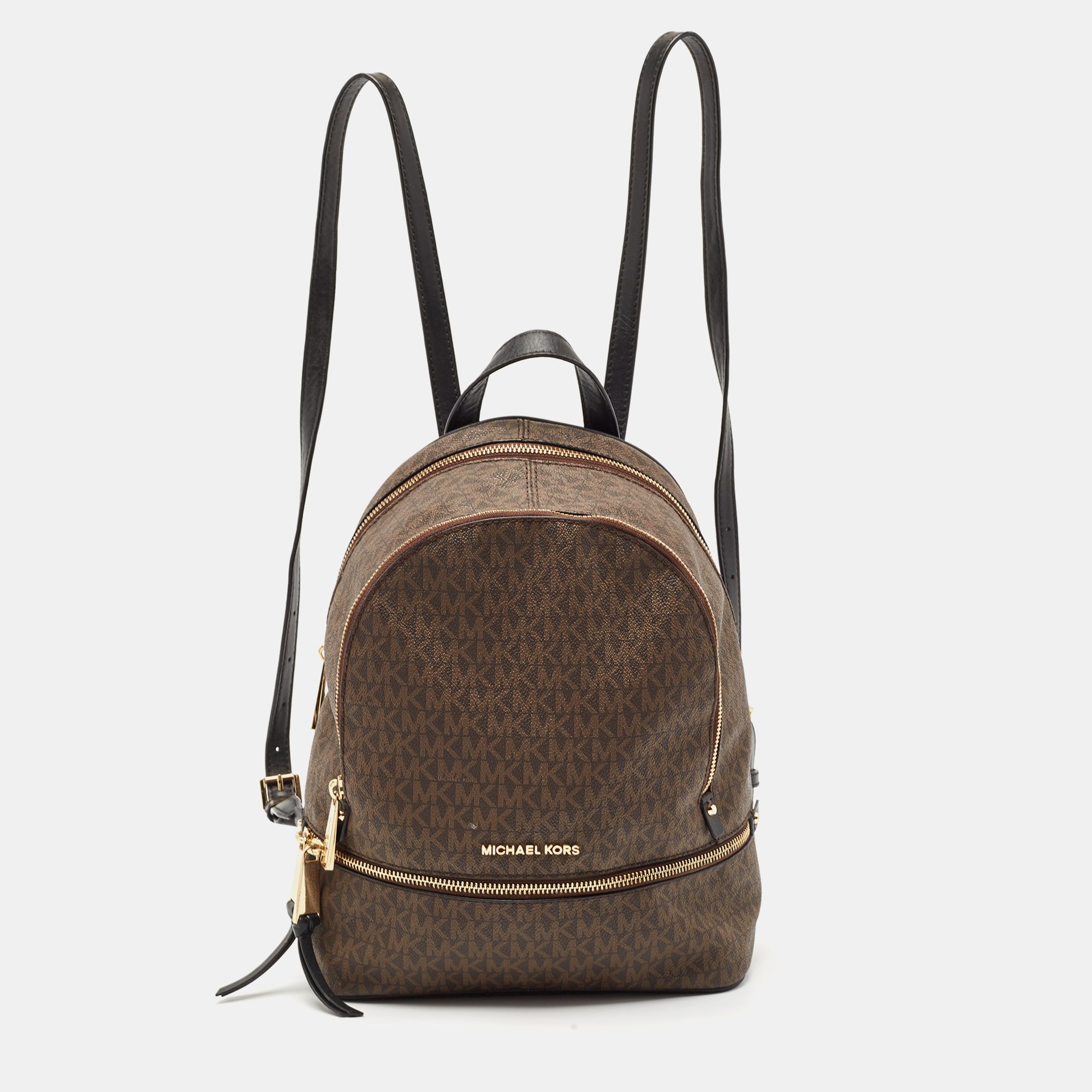 Signature Coated Canvas and Leather Medium Rhea Backpack - Michael Kors - Modalova