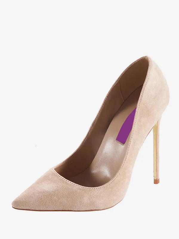 Womens Suede Pointed Toe Basic Pumps Stiletto Heels Dress Shoes - milanoo.com - Modalova