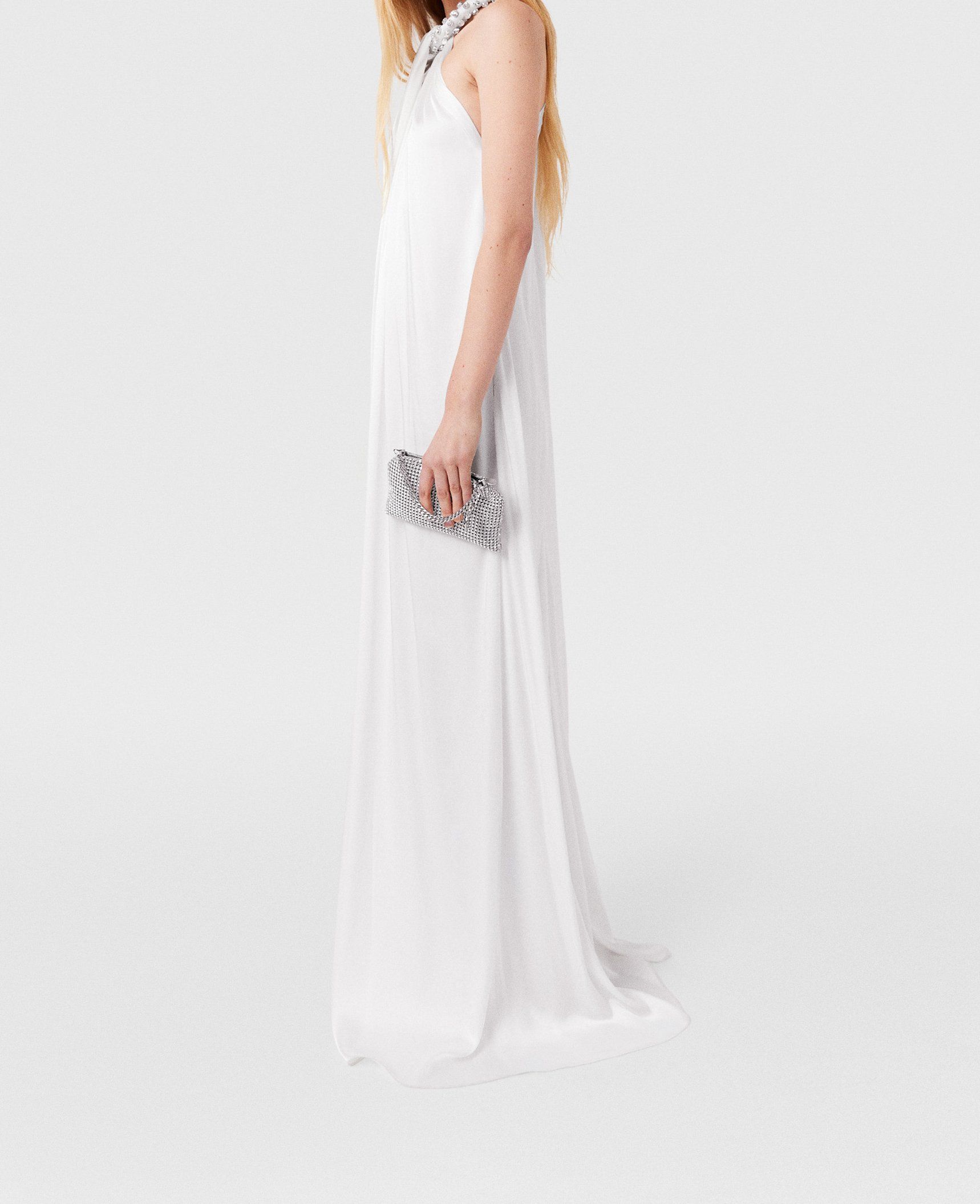 Crystal Halterneck Satin Maxi Dress, Woman, , Size: 36 - Stella McCartney - Modalova