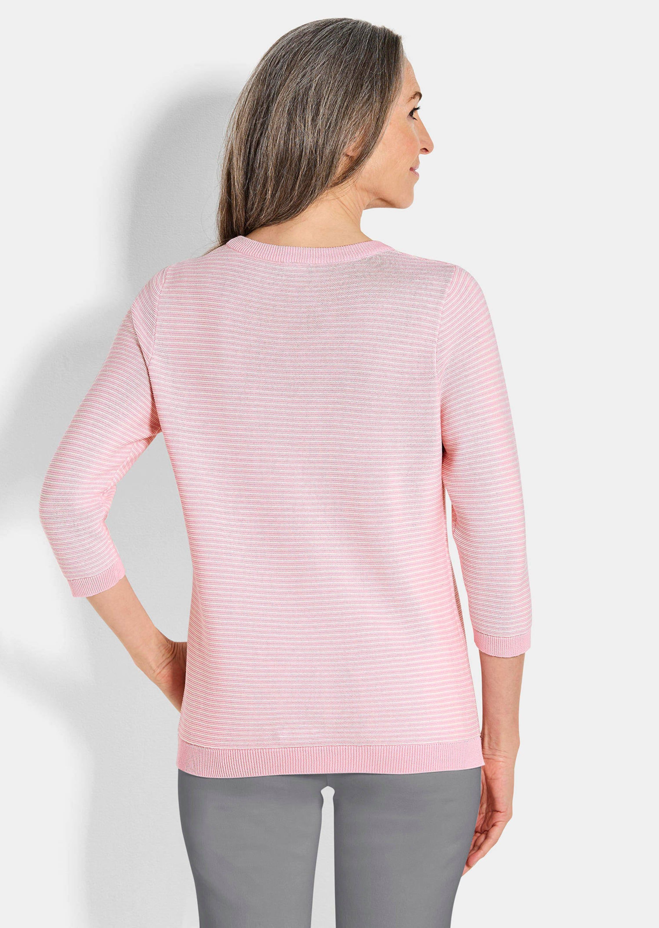 Strickpullover aus Baumwolle - rosé / gemustert - Gr. 24 von Fashion - Goldner - Modalova