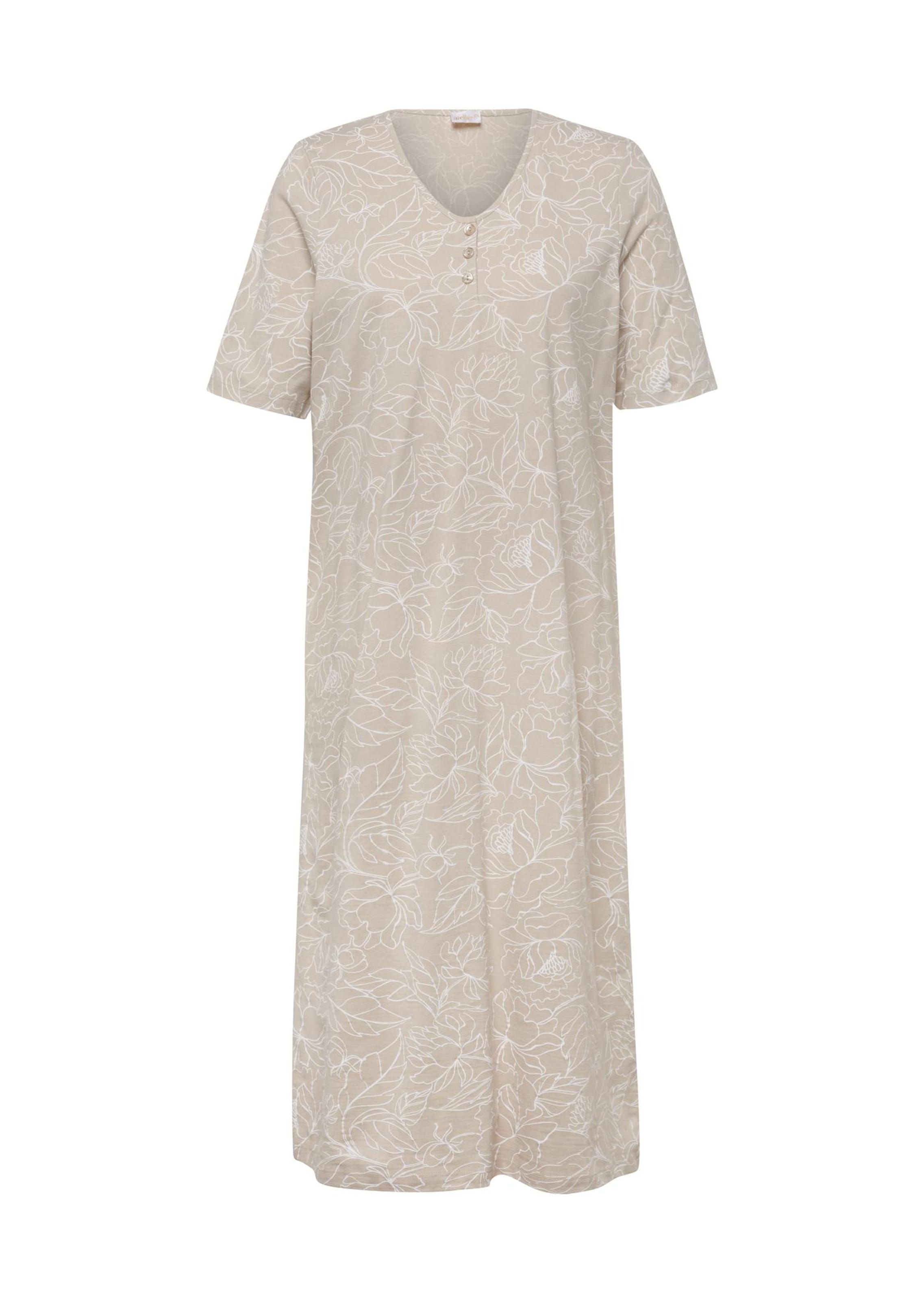 Florales Nachthemd im Doppelpack - / beige / weiß / gemustert - Gr. 18/19 von Goldner Fashion - Comtessa - Modalova
