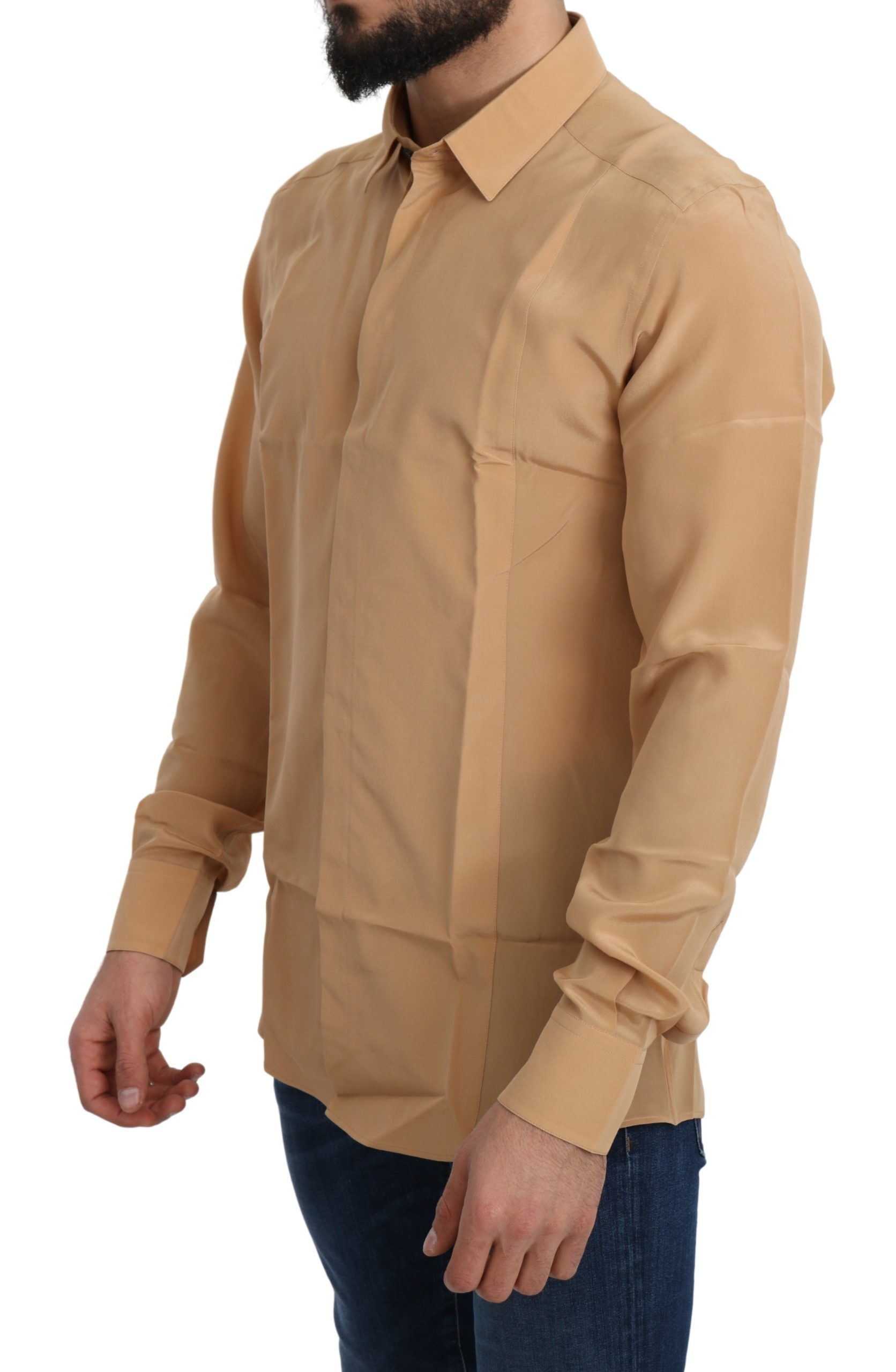 Silk GOLD Top Slim Men's Shirt - Dolce & Gabbana - Modalova
