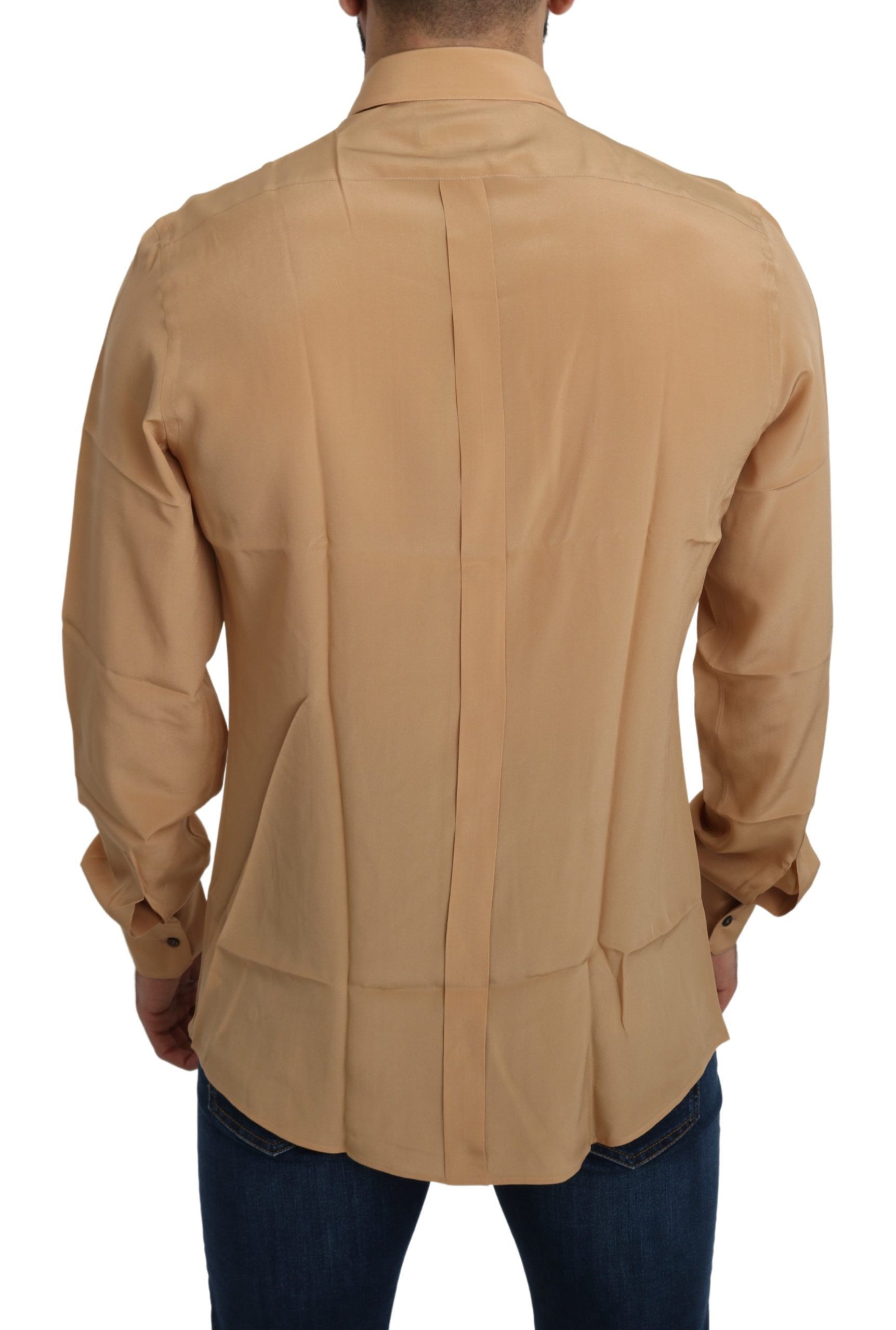 Silk GOLD Top Slim Men's Shirt - Dolce & Gabbana - Modalova