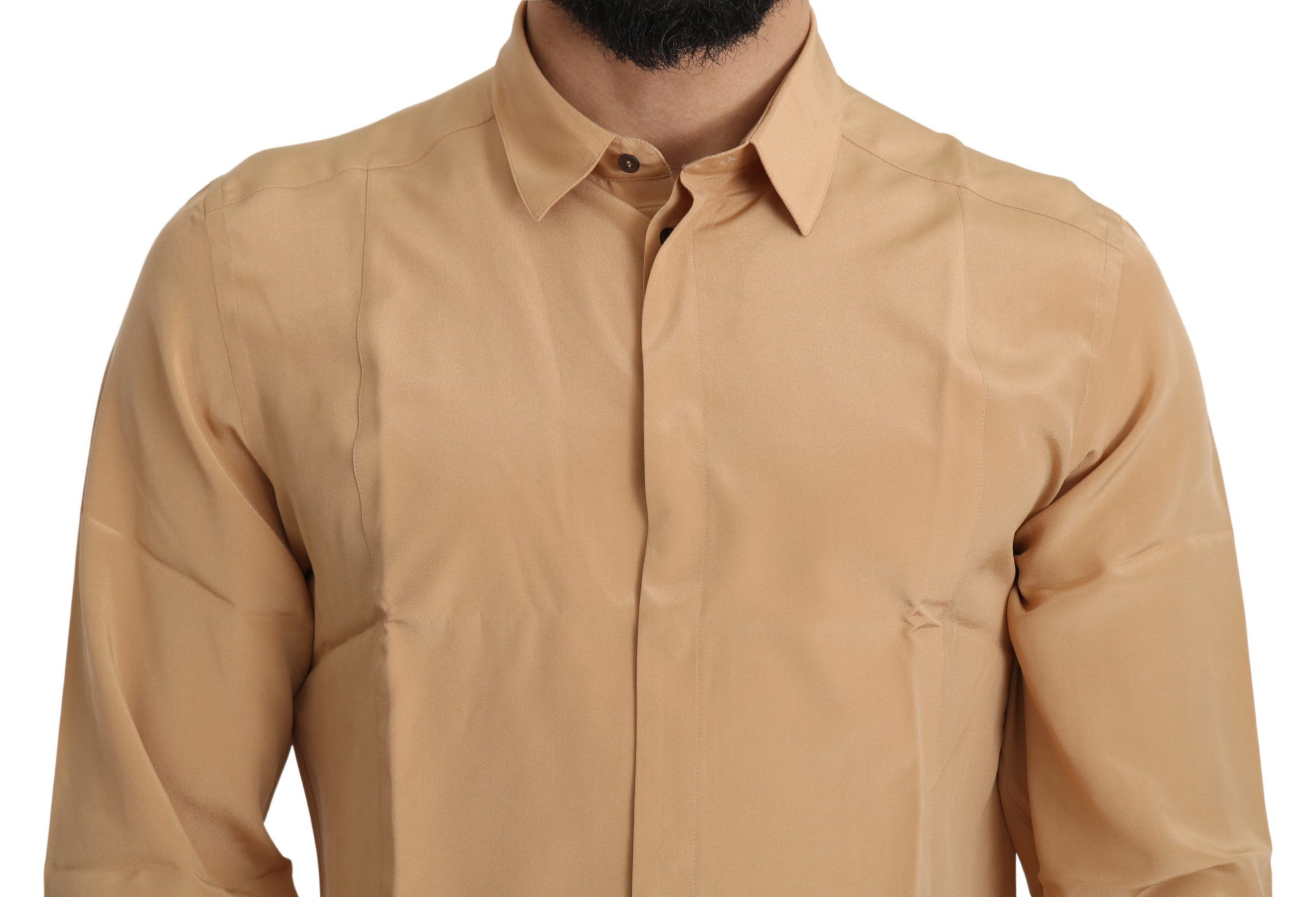 Silk GOLD Top Slim Men's Shirt - Dolce & Gabbana - Modalova