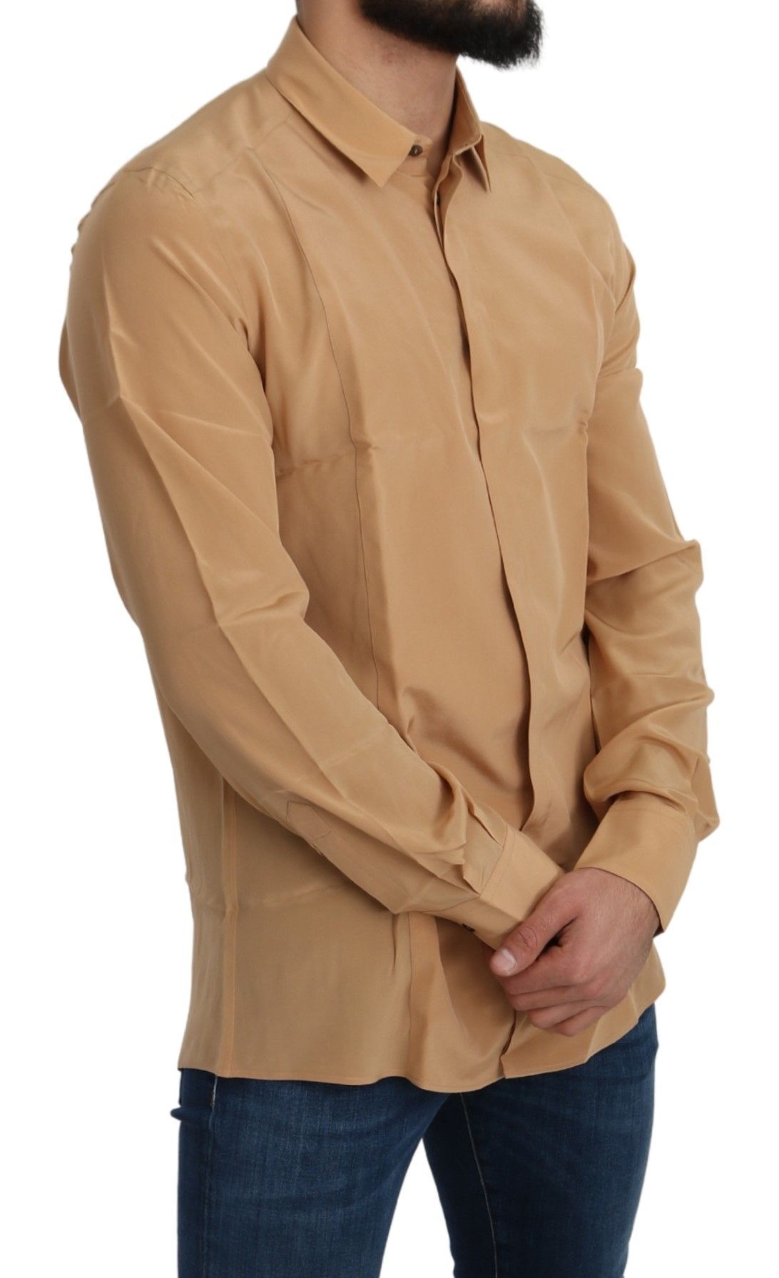 Silk GOLD Top Slim Men's Shirt - Dolce & Gabbana - Modalova