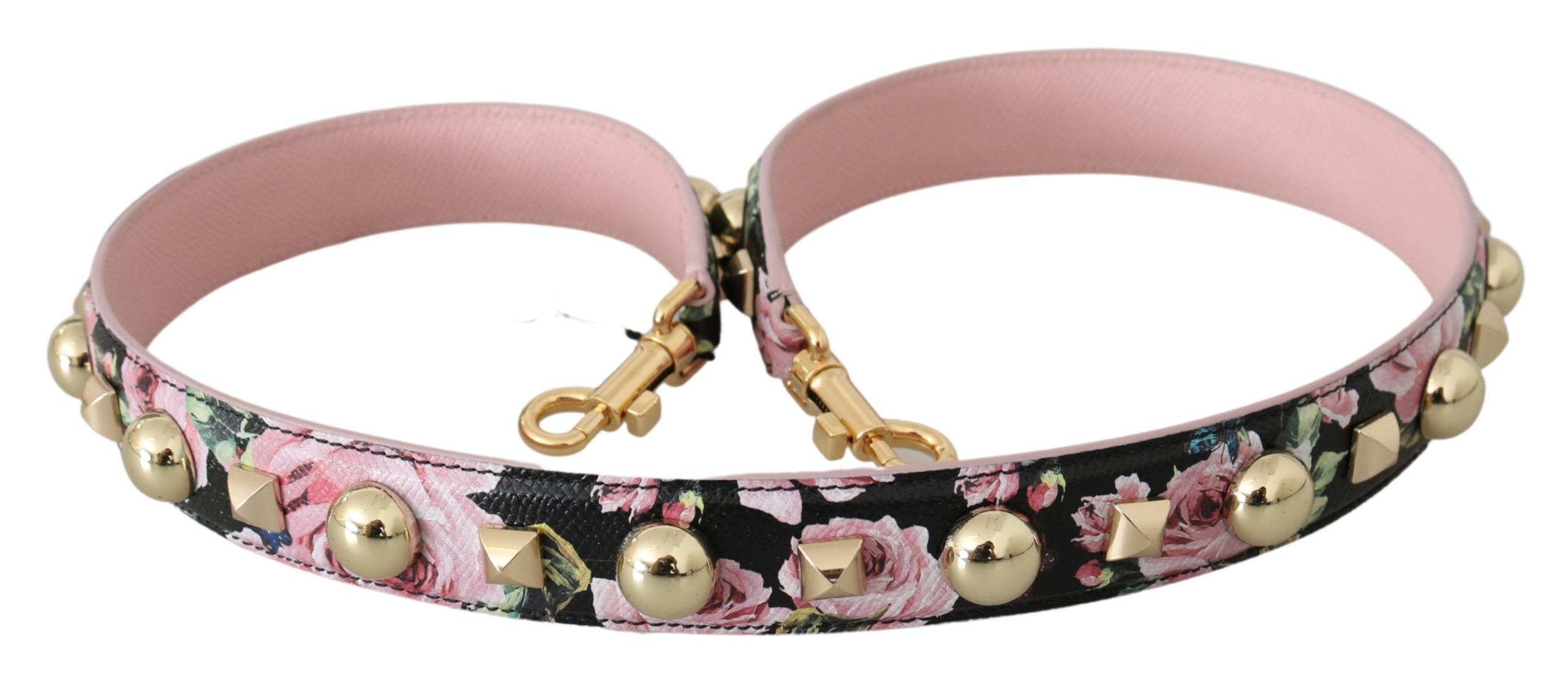 Pink Floral Leather Stud Accessory Shoulder Women's Strap - Dolce & Gabbana - Modalova