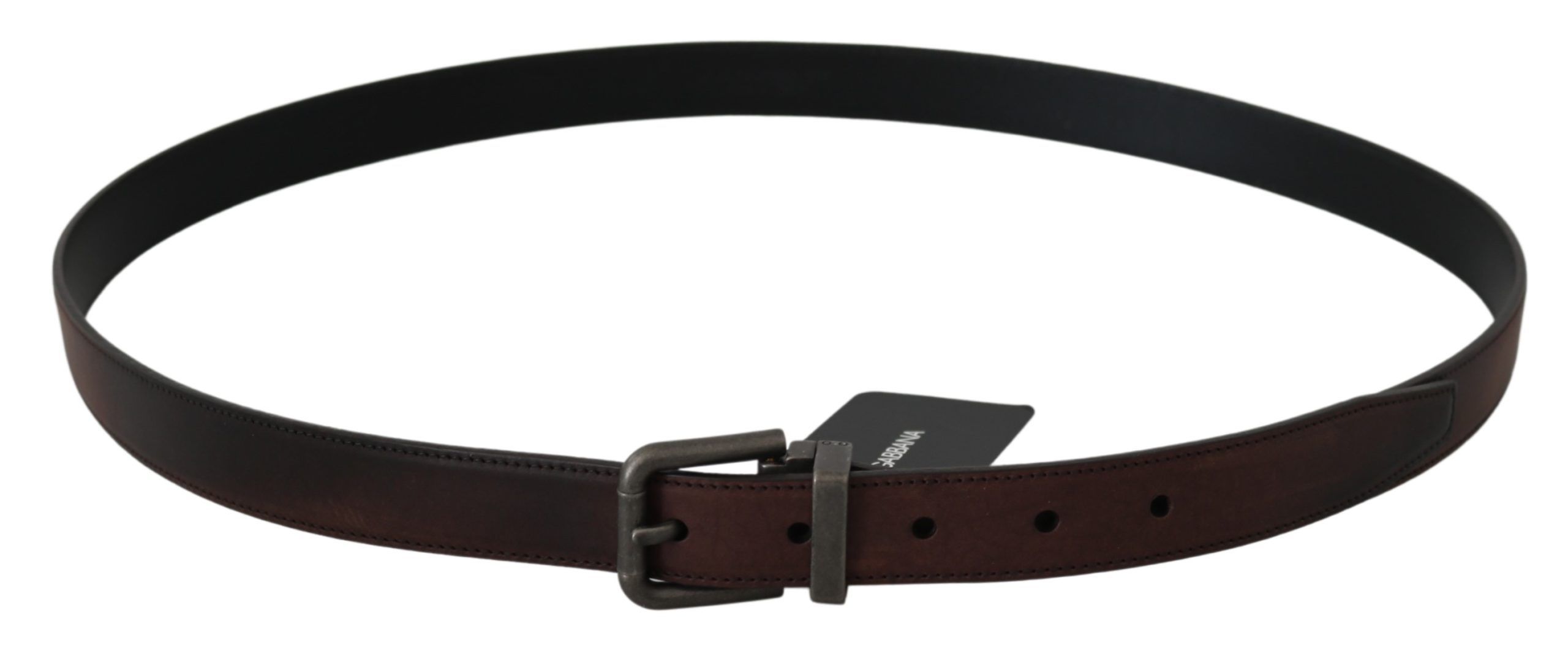 Solid Leather Gray Buckle Men's Belt - Dolce & Gabbana - Modalova
