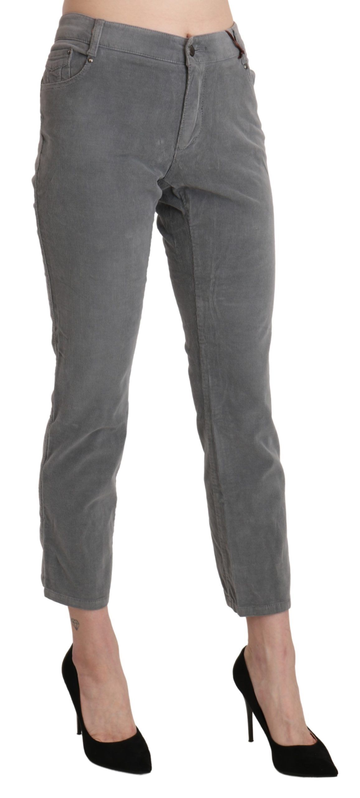 Cropped Cotton Stretch Trouser Women's Pants - Ermanno Scervino - Modalova