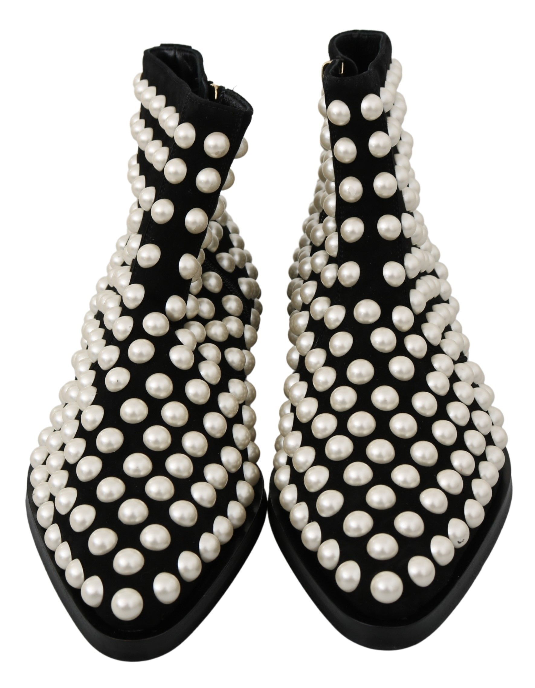 Suede Pearl Studs Boots Women's Shoes - Dolce & Gabbana - Modalova