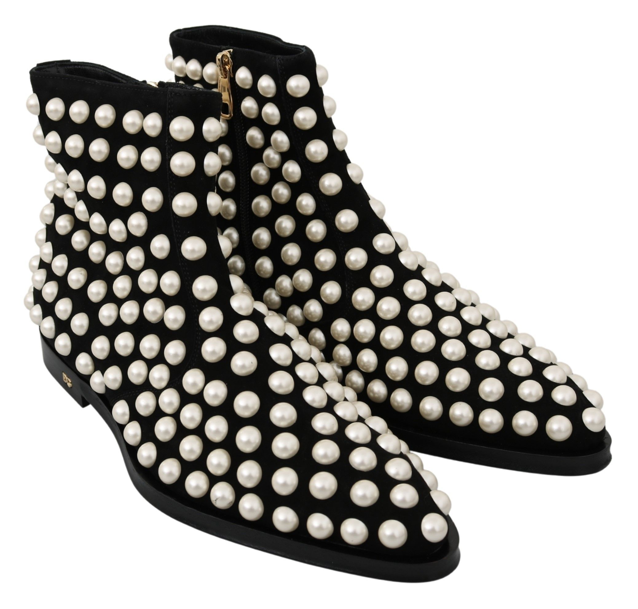 Suede Pearl Studs Boots Women's Shoes - Dolce & Gabbana - Modalova