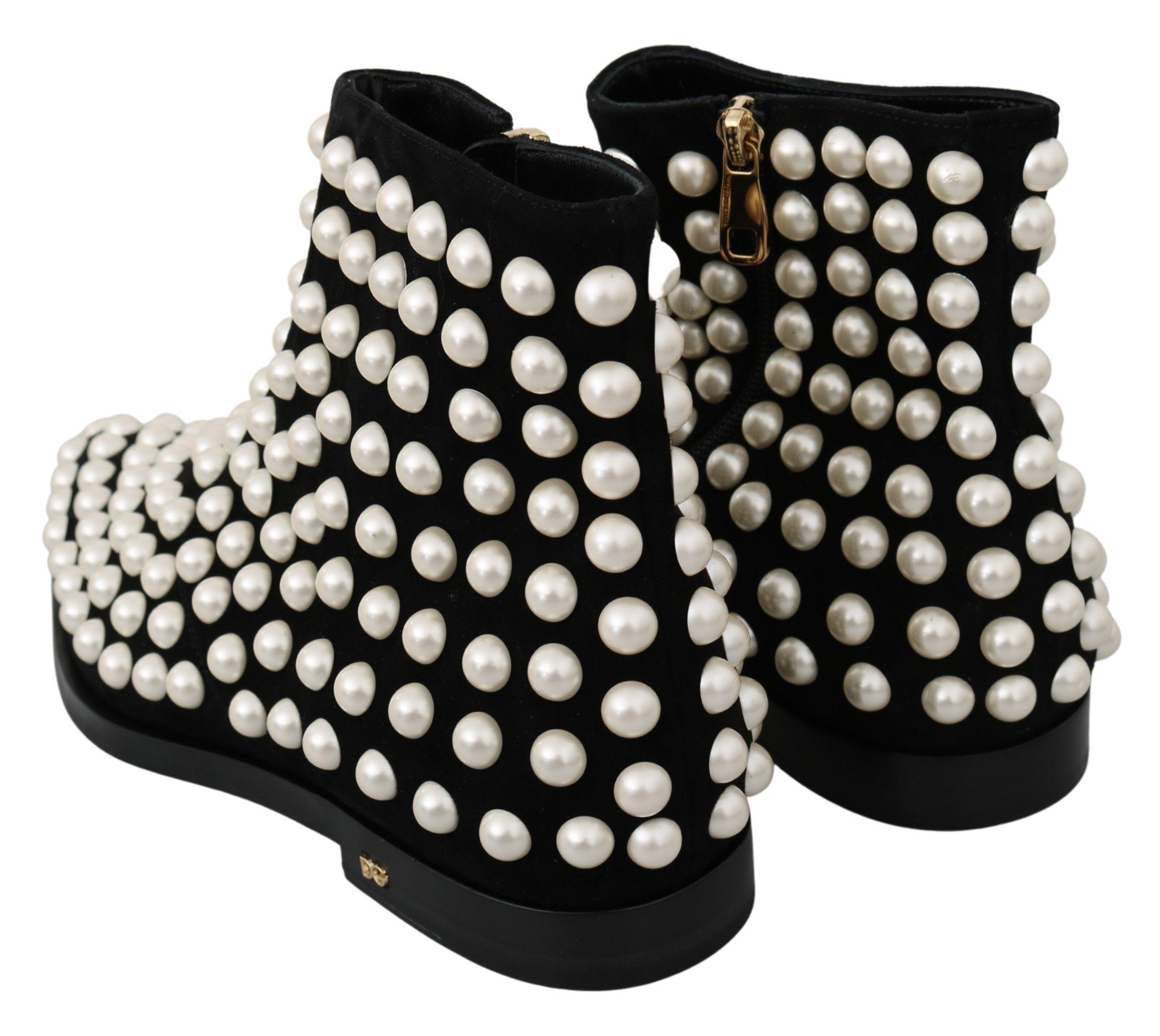 Suede Pearl Studs Boots Women's Shoes - Dolce & Gabbana - Modalova