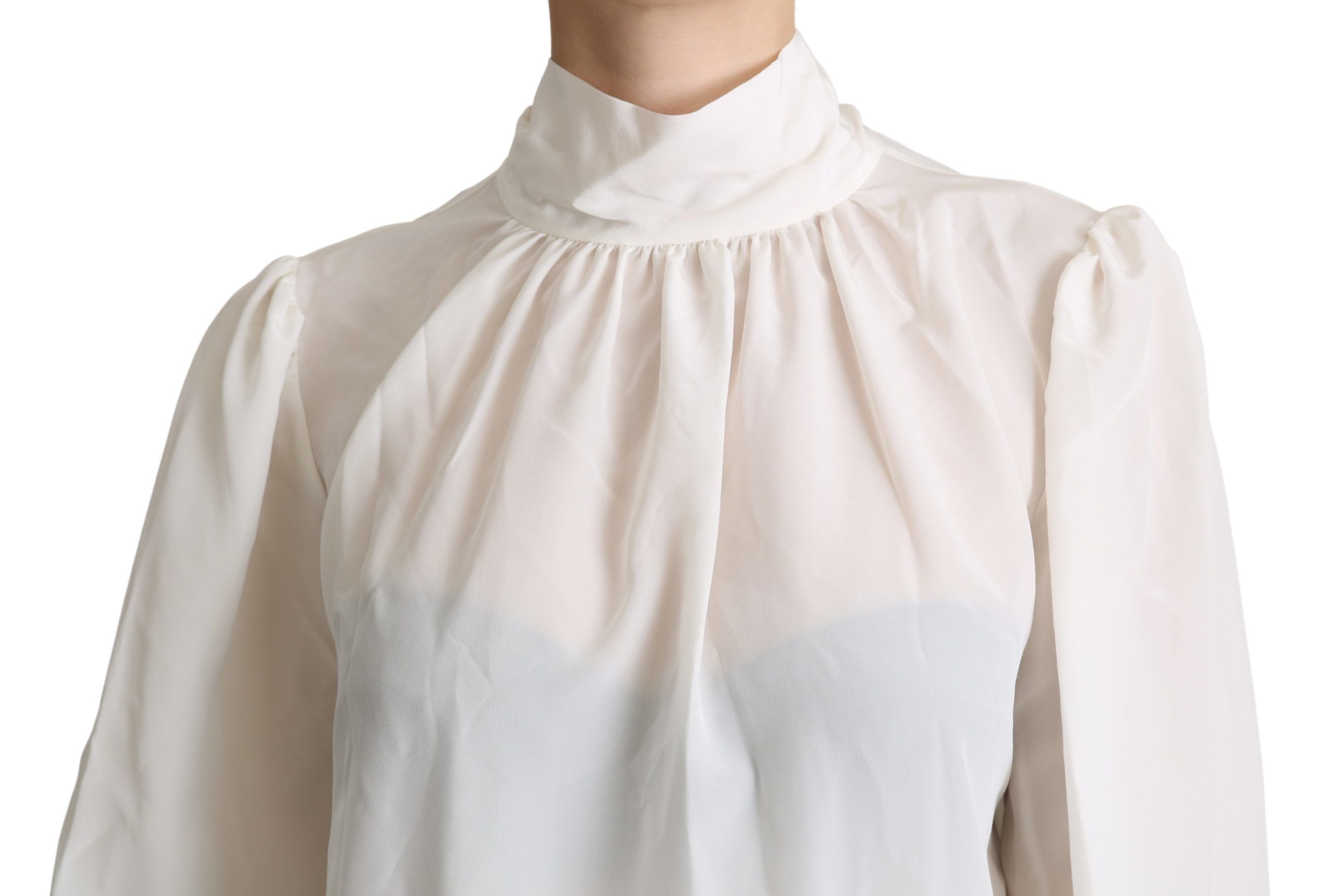 Silk Pussy Bow Long Sleeved Top Women's Blouse - Dolce & Gabbana - Modalova