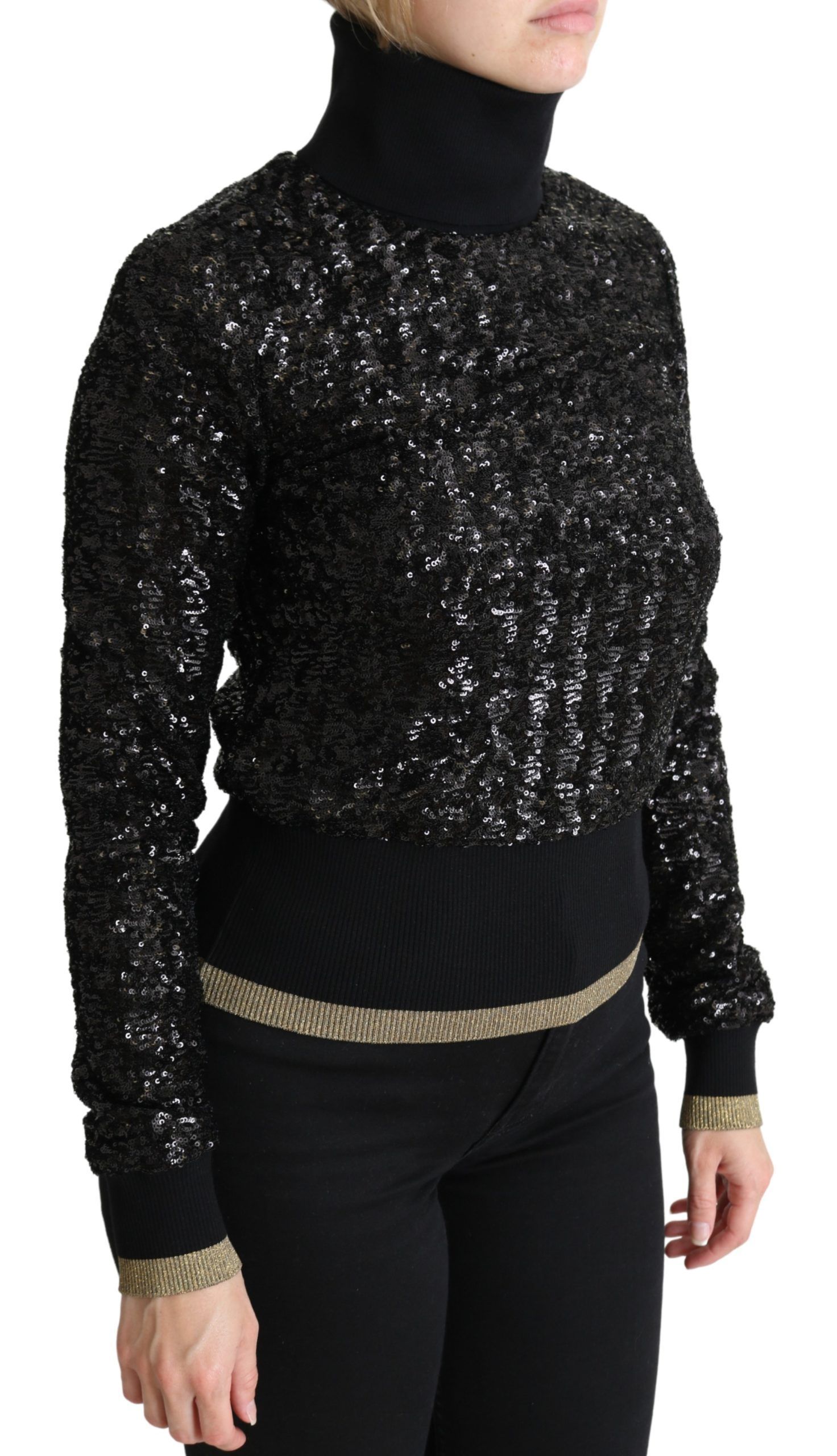 Sequined Knitted Turtle Neck Women's Sweater - Dolce & Gabbana - Modalova