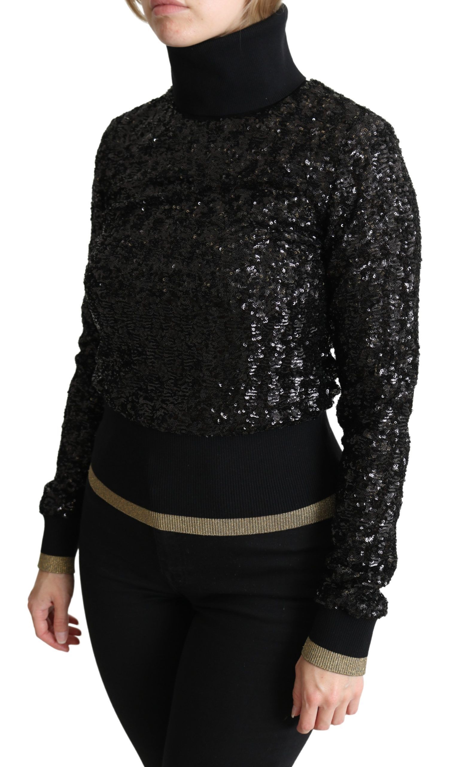 Sequined Knitted Turtle Neck Women's Sweater - Dolce & Gabbana - Modalova