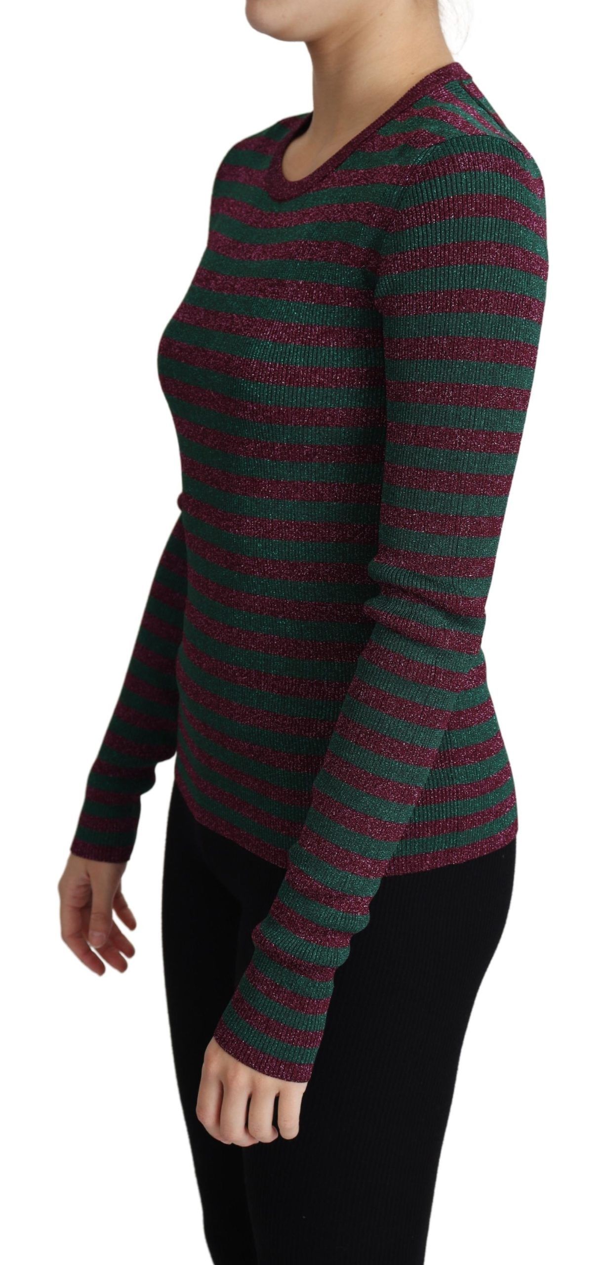 Multicolor Stripes Crew Neck Pullover Women's Sweater - Dolce & Gabbana - Modalova