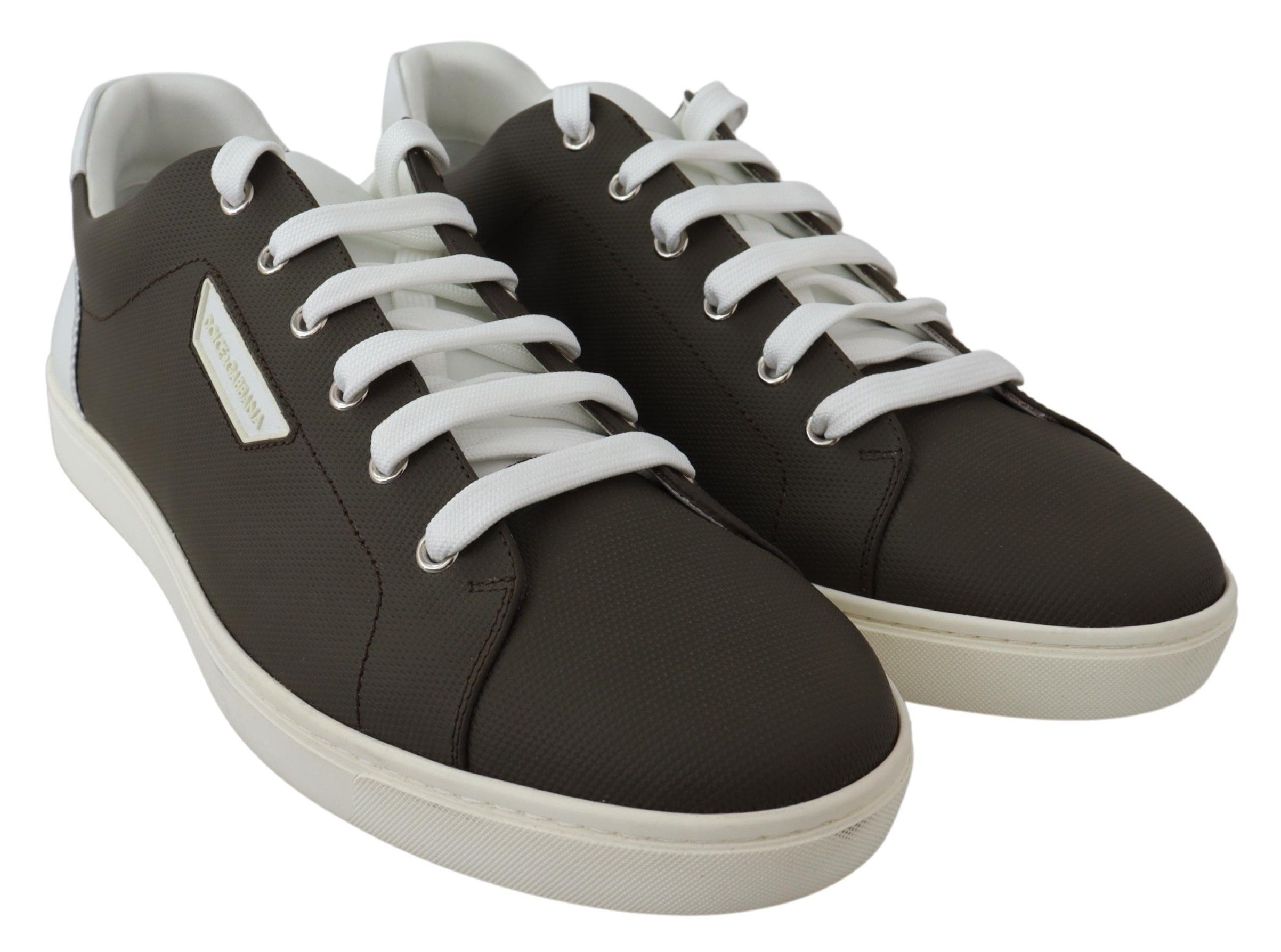 Green Leather Low Top Sneakers Men's Shoes - Dolce & Gabbana - Modalova