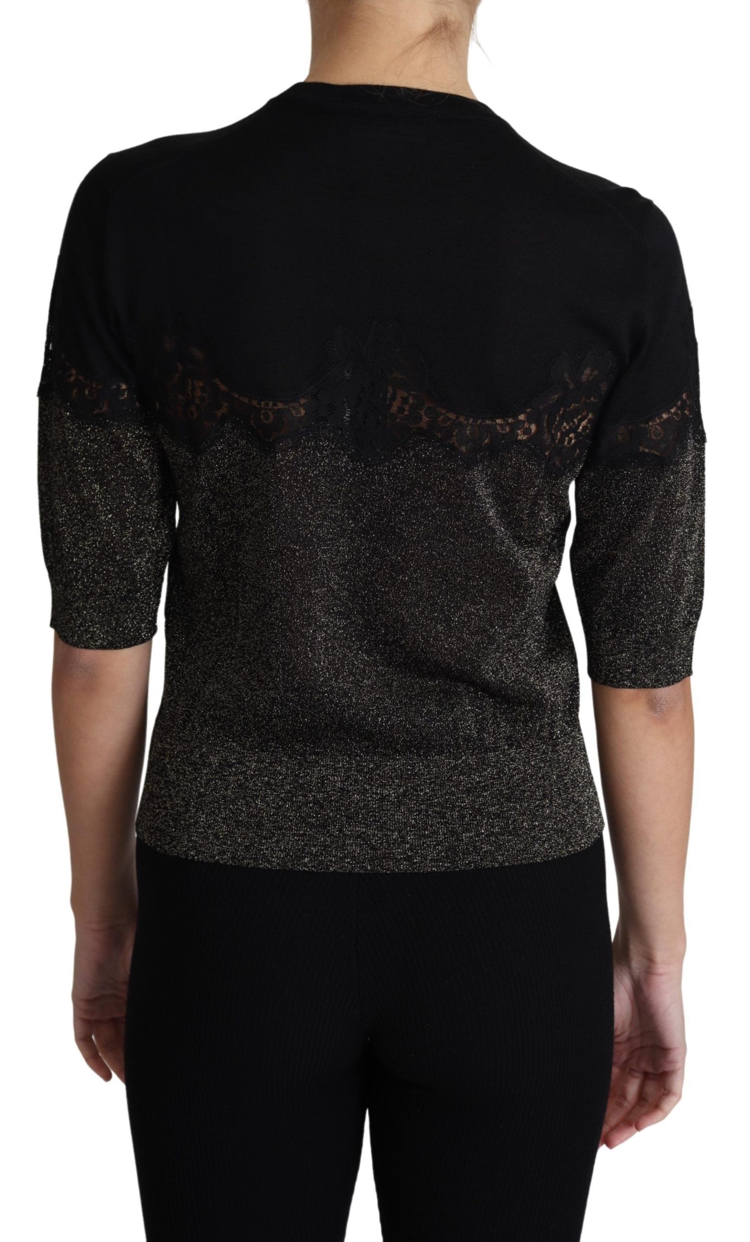 Shiny Lurex Lace Insert Pullover Women's Top - Dolce & Gabbana - Modalova