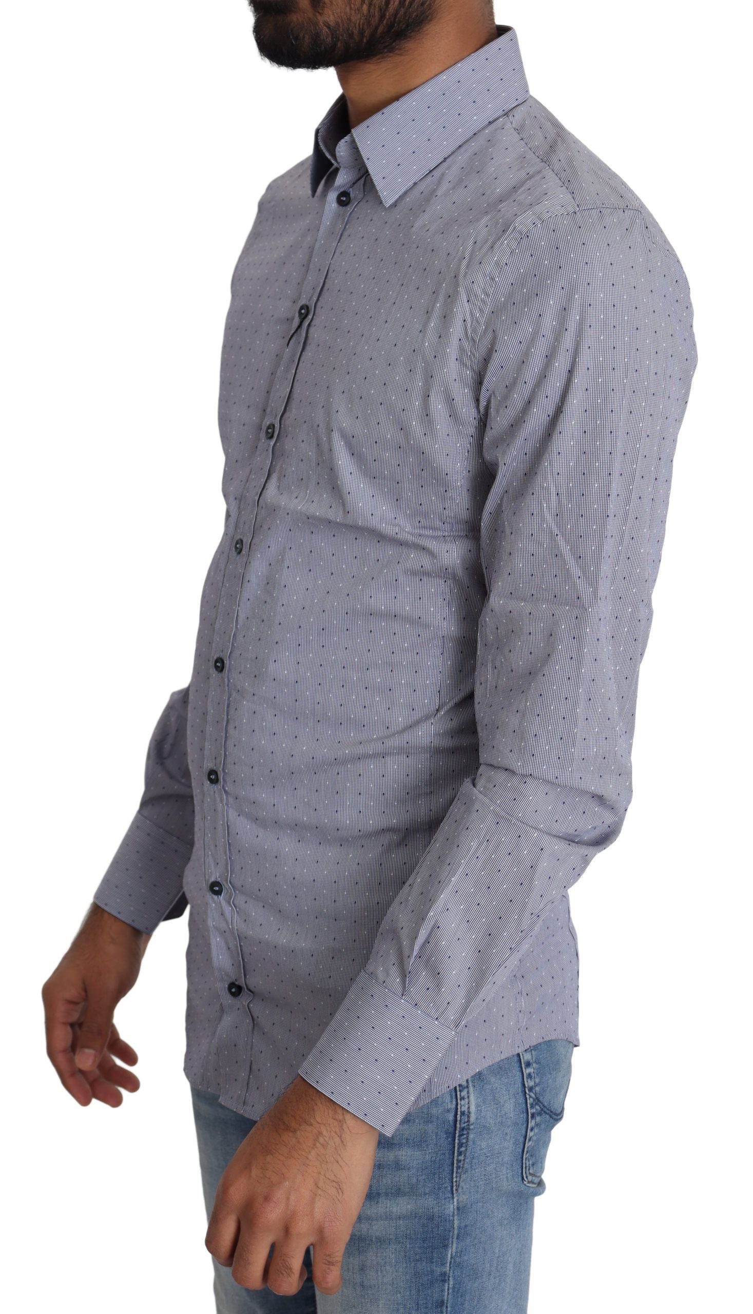 Dotted Semi Fitted Formal SICILIA Men's Shirt - Dolce & Gabbana - Modalova