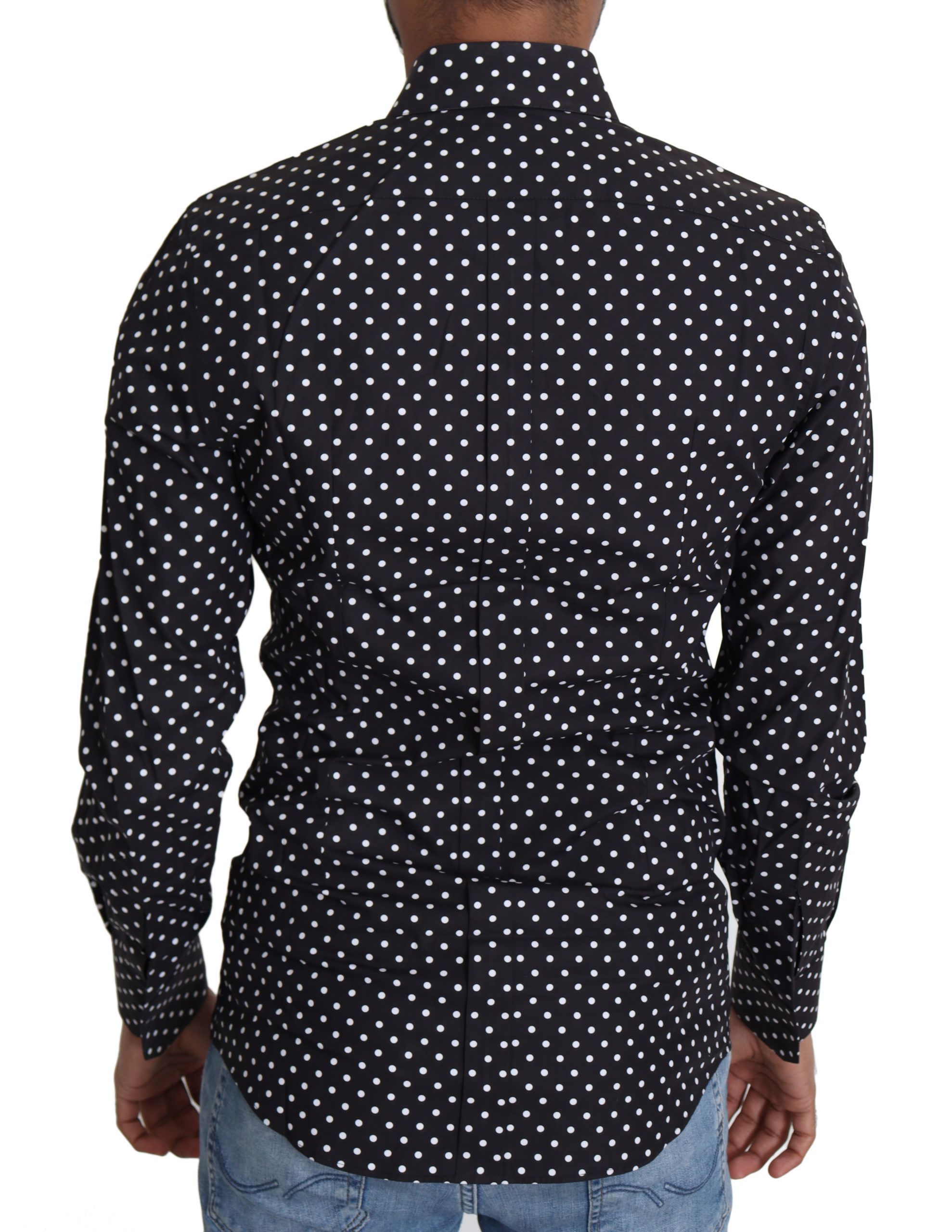 White Polka Dots Casual Men's Shirt - Dolce & Gabbana - Modalova