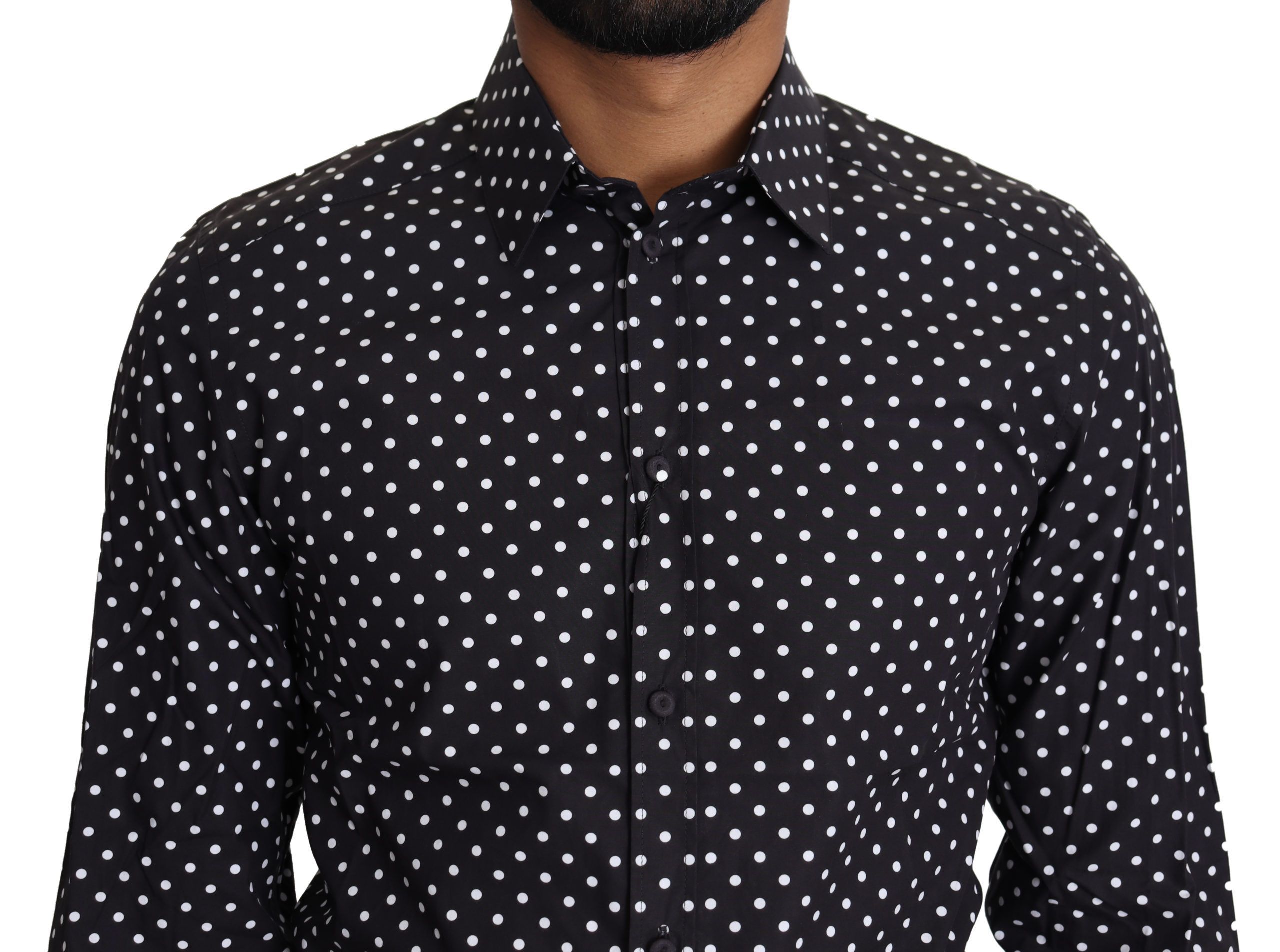 White Polka Dots Casual Men's Shirt - Dolce & Gabbana - Modalova