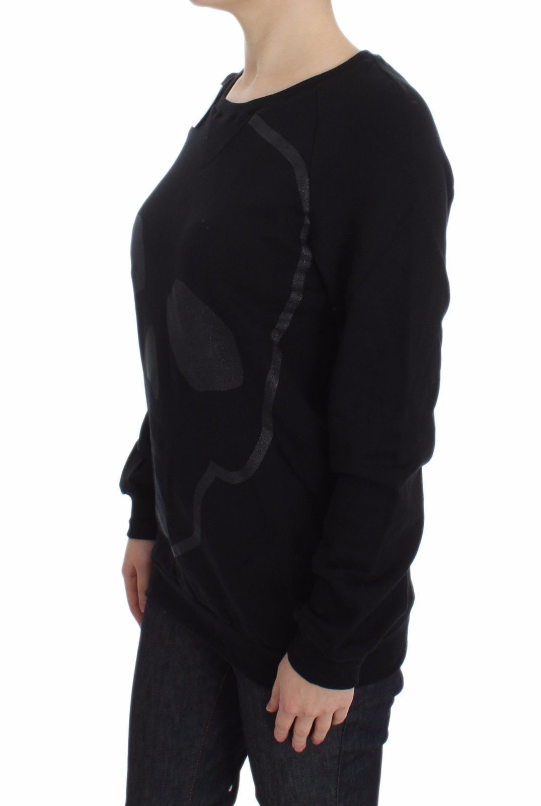 Cotton Motive Print Crewneck Pullover Women's Sweater - Exte - Modalova