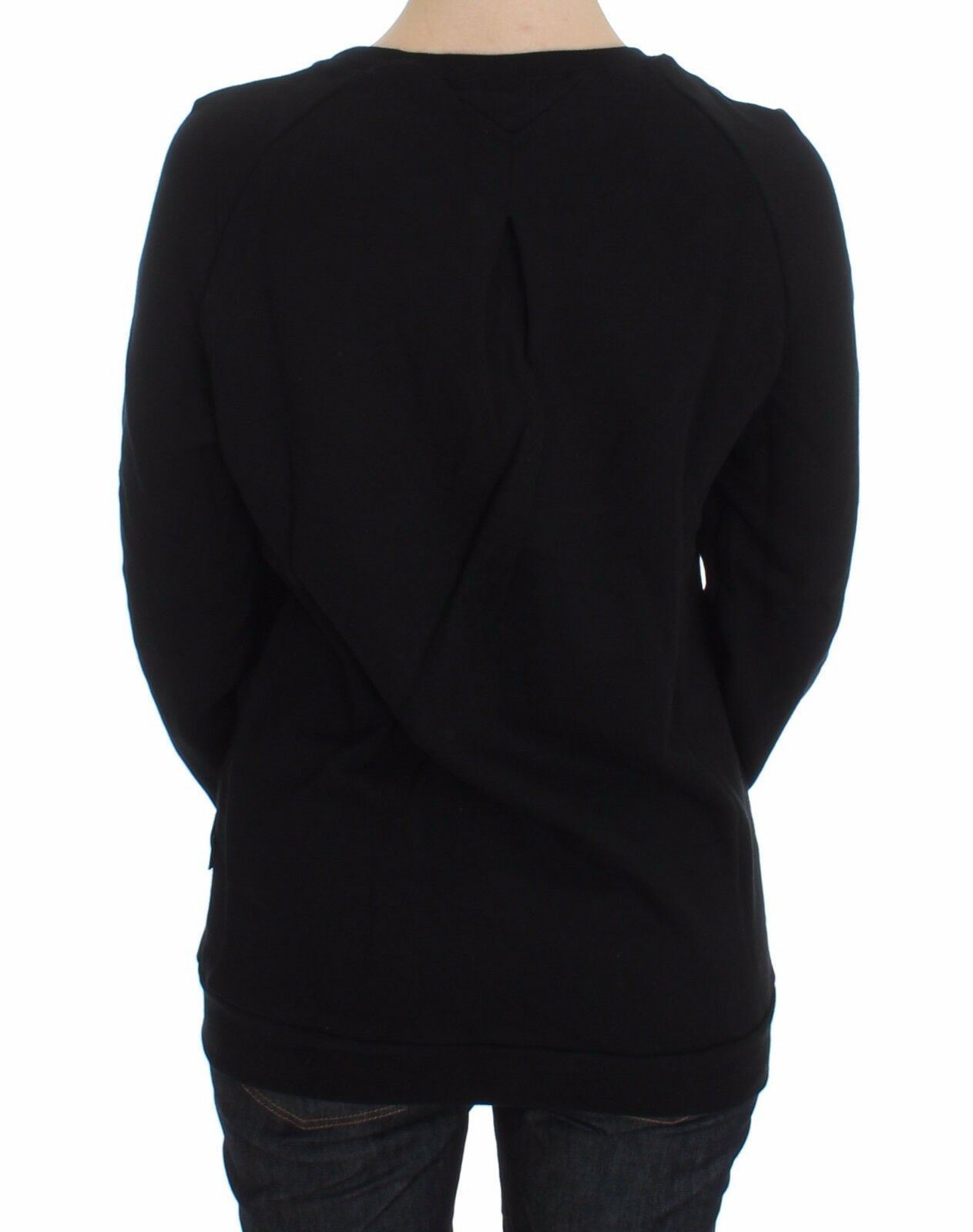 Cotton Motive Print Crewneck Pullover Women's Sweater - Exte - Modalova