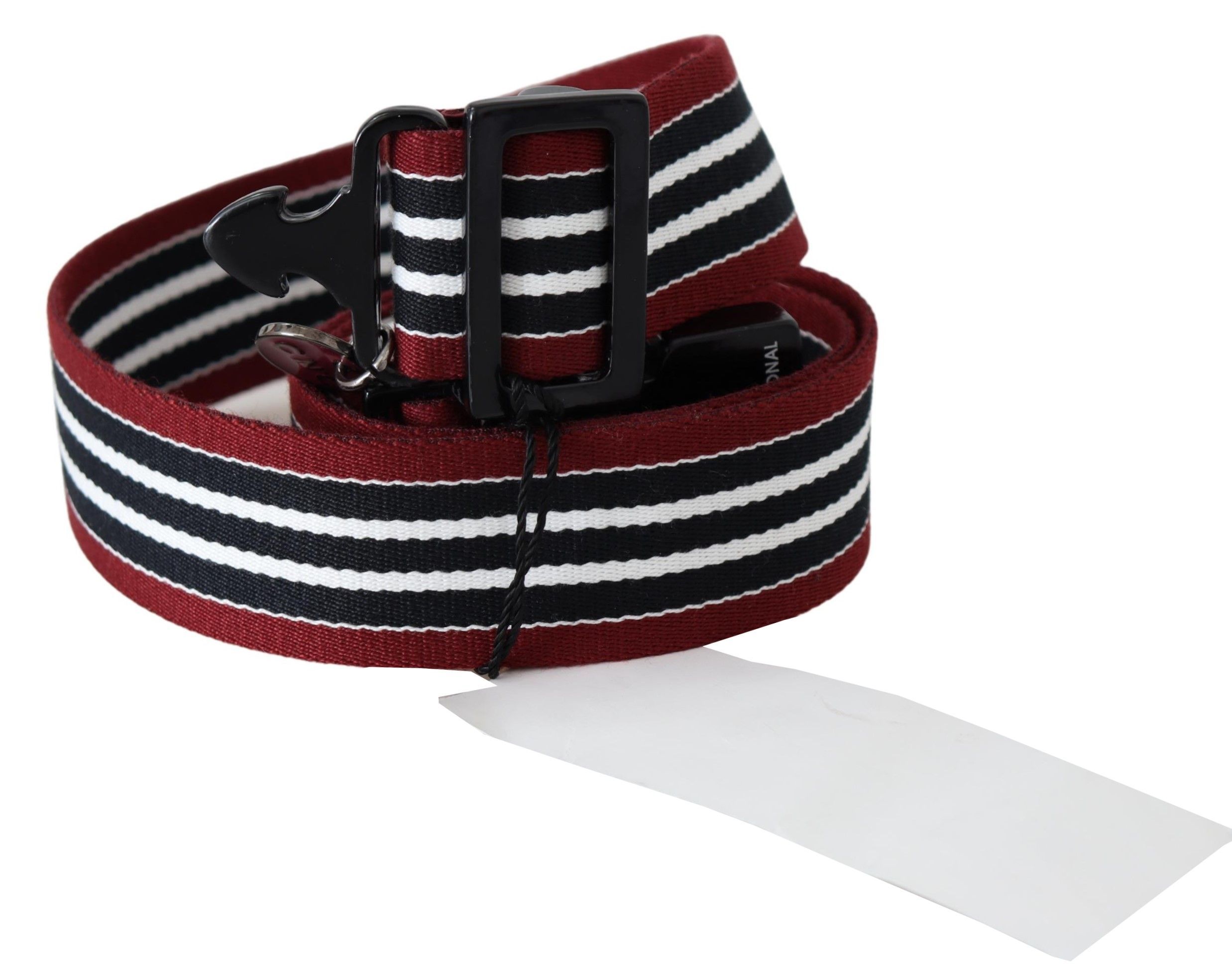 Maroon Stripe Silver Buckle Women's Belt - Costume National - Modalova