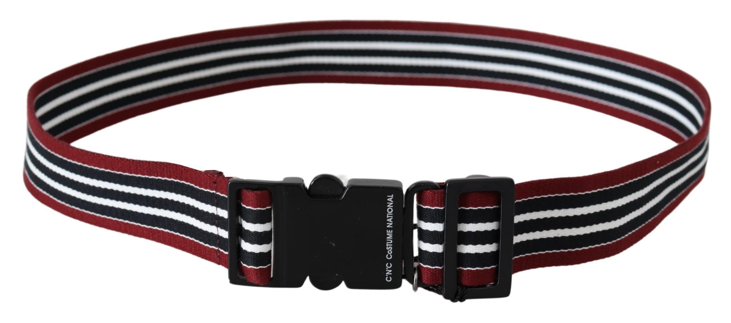 Maroon Stripe Silver Buckle Women's Belt - Costume National - Modalova