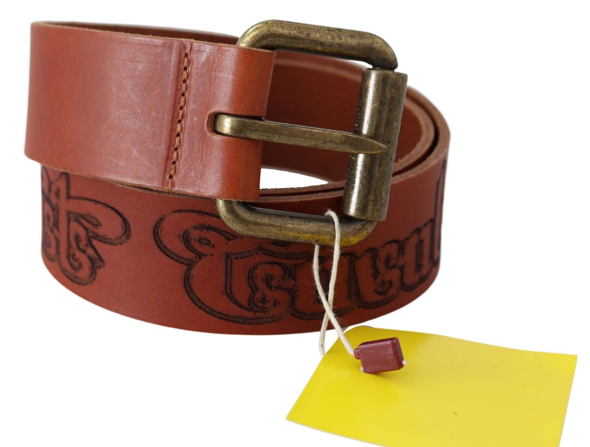 Leather Logo Bronze Rustic Metal Buckle Women's Belt - Just Cavalli - Modalova