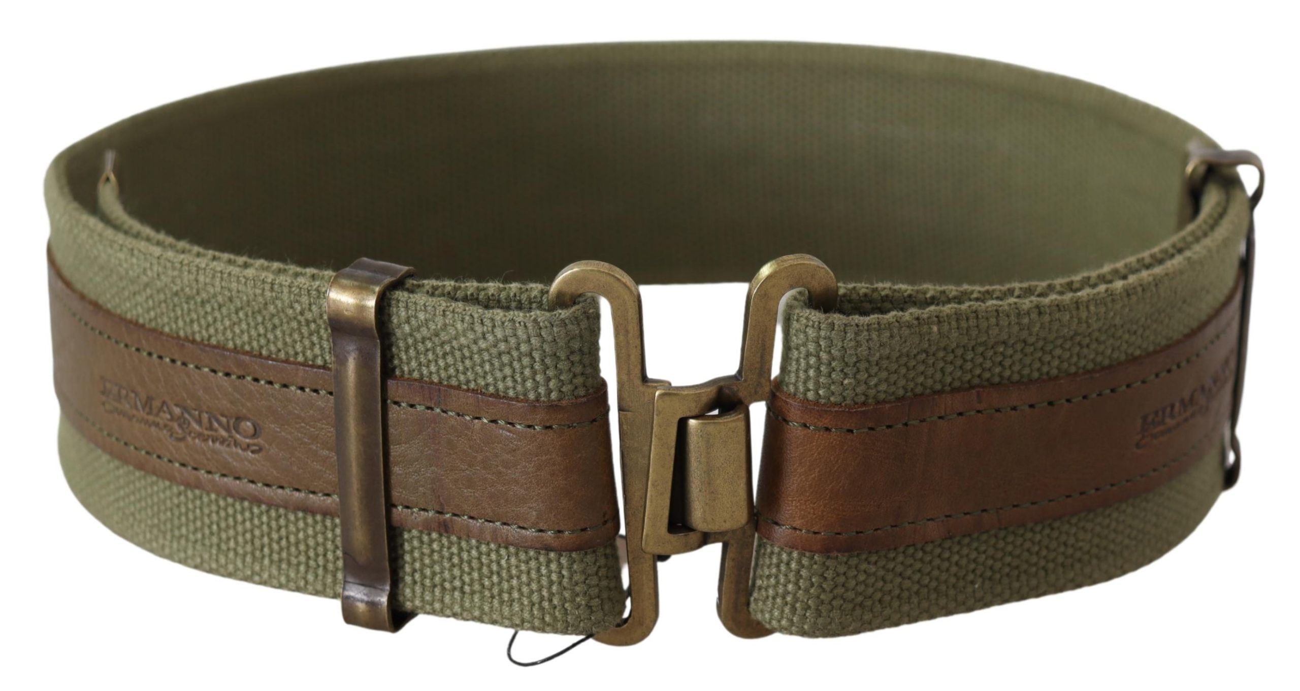 Leather Rustic Bronze Buckle Army Women's Belt - Ermanno Scervino - Modalova