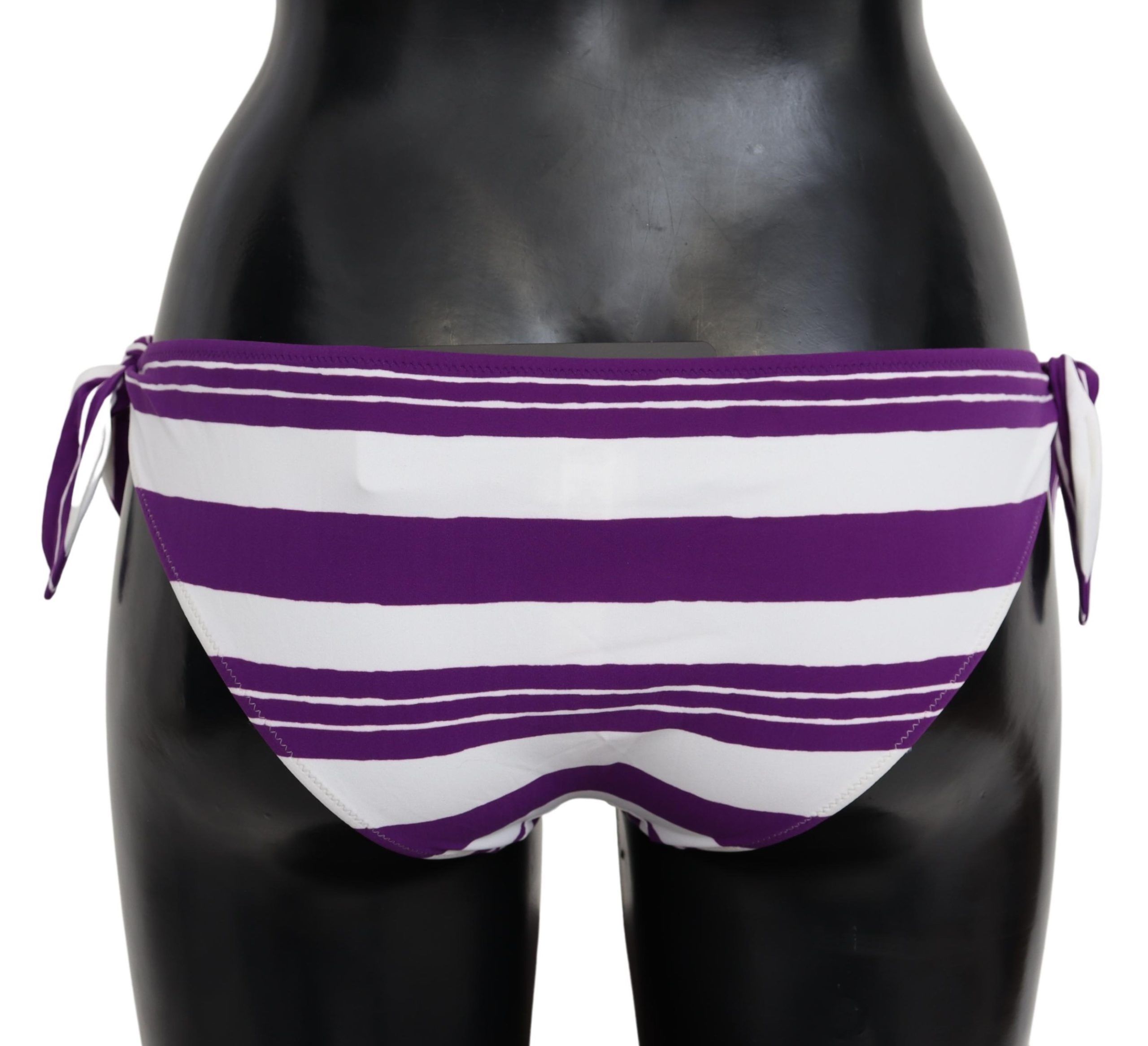 Purple White Stripes Beachwear Bikini Women's Bottom - Dolce & Gabbana - Modalova