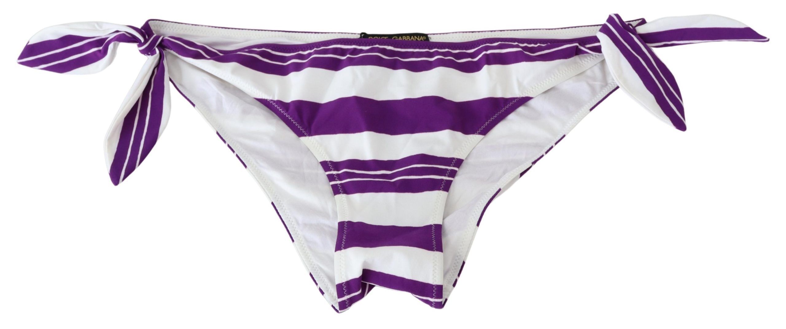 Purple White Stripes Beachwear Bikini Women's Bottom - Dolce & Gabbana - Modalova