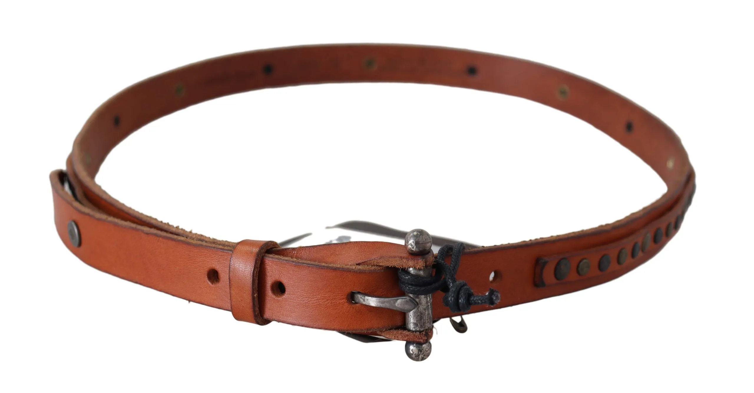 Genuine Leather Rustic Silver Buckle Women's Belt - Scervino Street - Modalova
