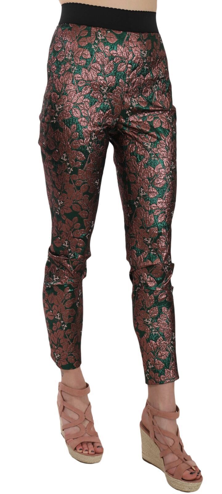 Iridescent Brocade Jacquard Trousers Crop Women's Pants - Dolce & Gabbana - Modalova
