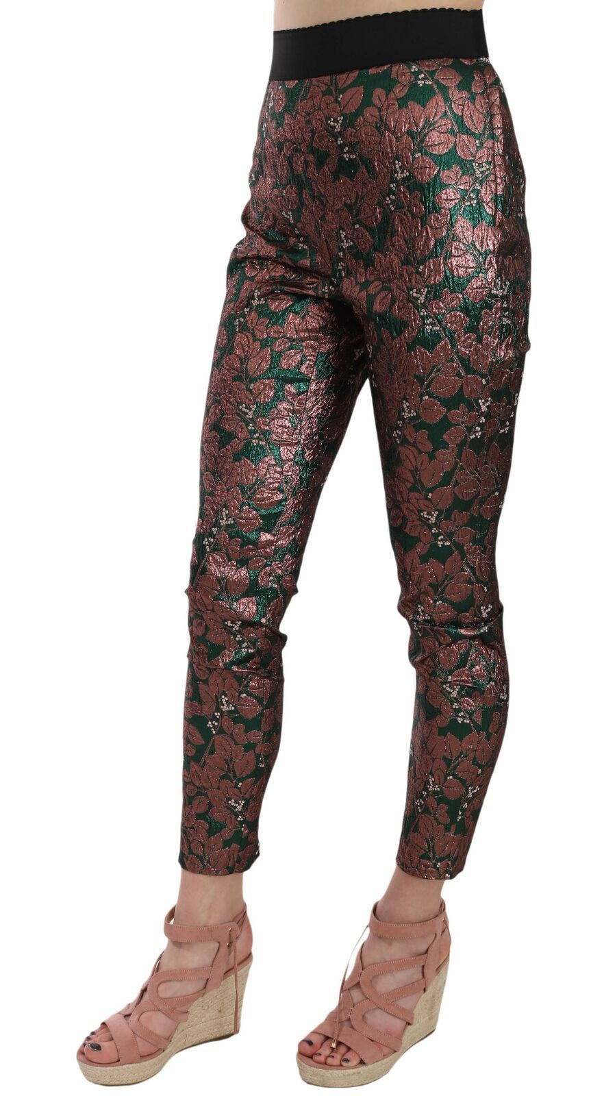 Iridescent Brocade Jacquard Trousers Crop Women's Pants - Dolce & Gabbana - Modalova