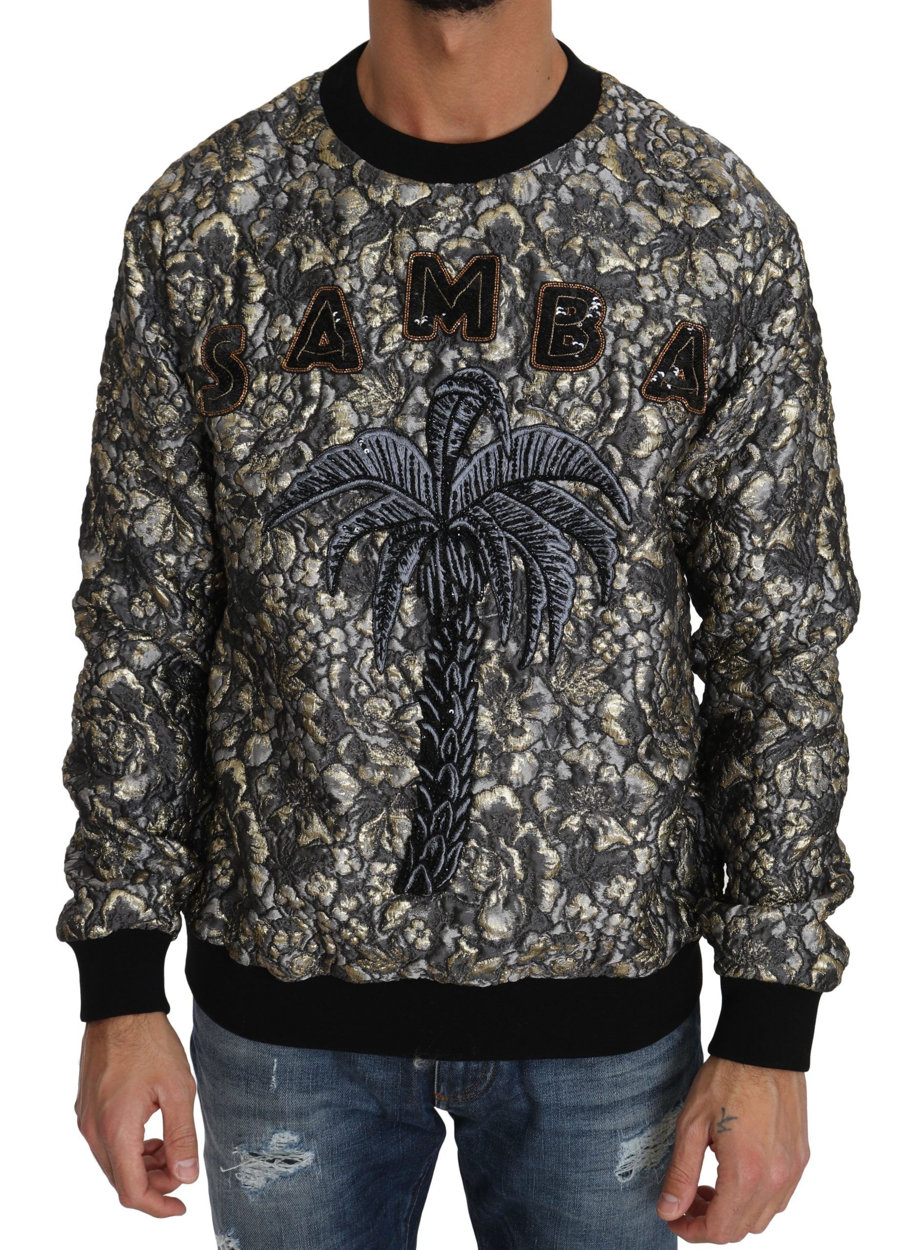 SAMBA Jacquard Palmtree Pullover Men's Sweater - Dolce & Gabbana - Modalova