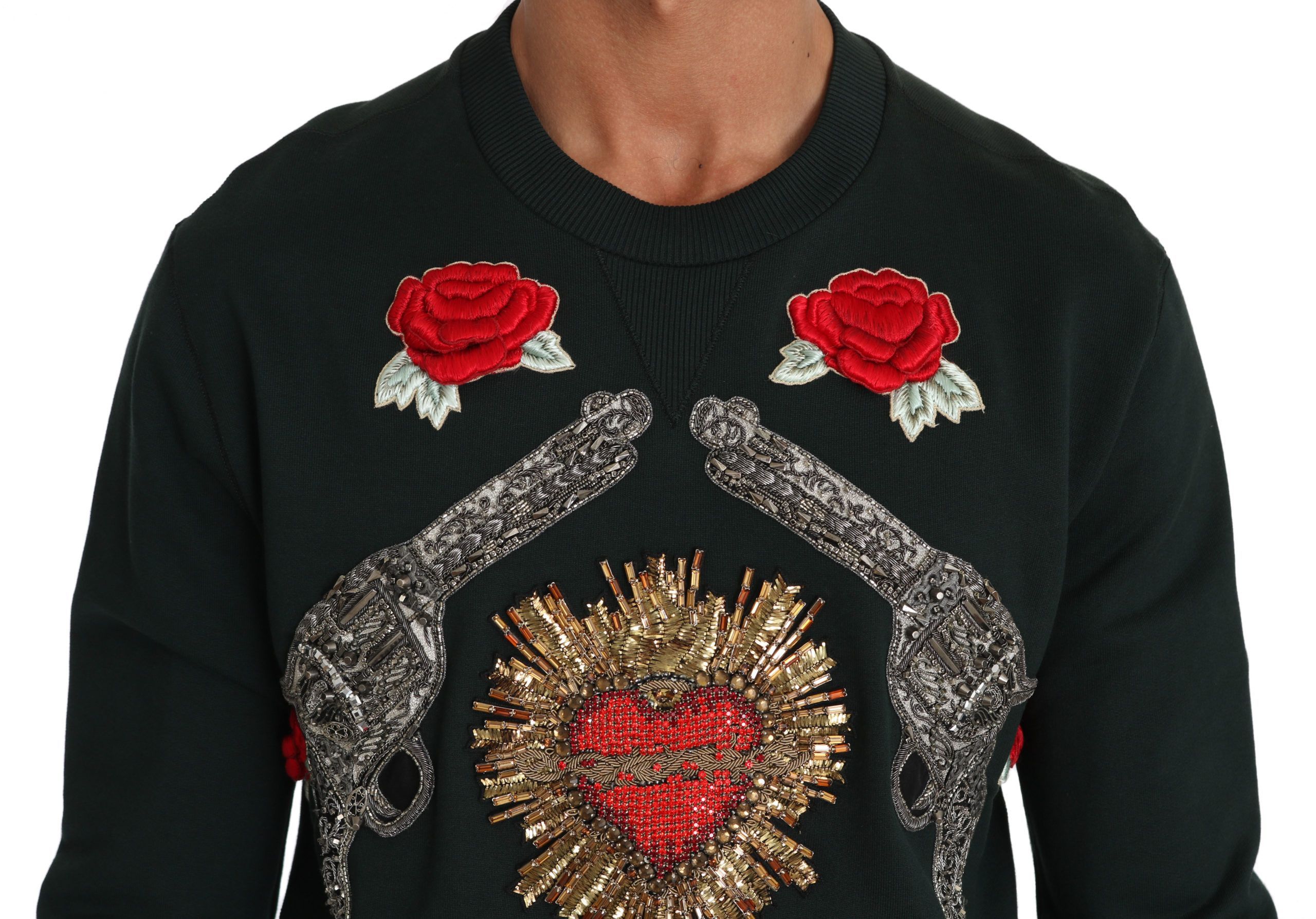 Crystal Heart Roses Gun Men's Sweater - Dolce & Gabbana - Modalova
