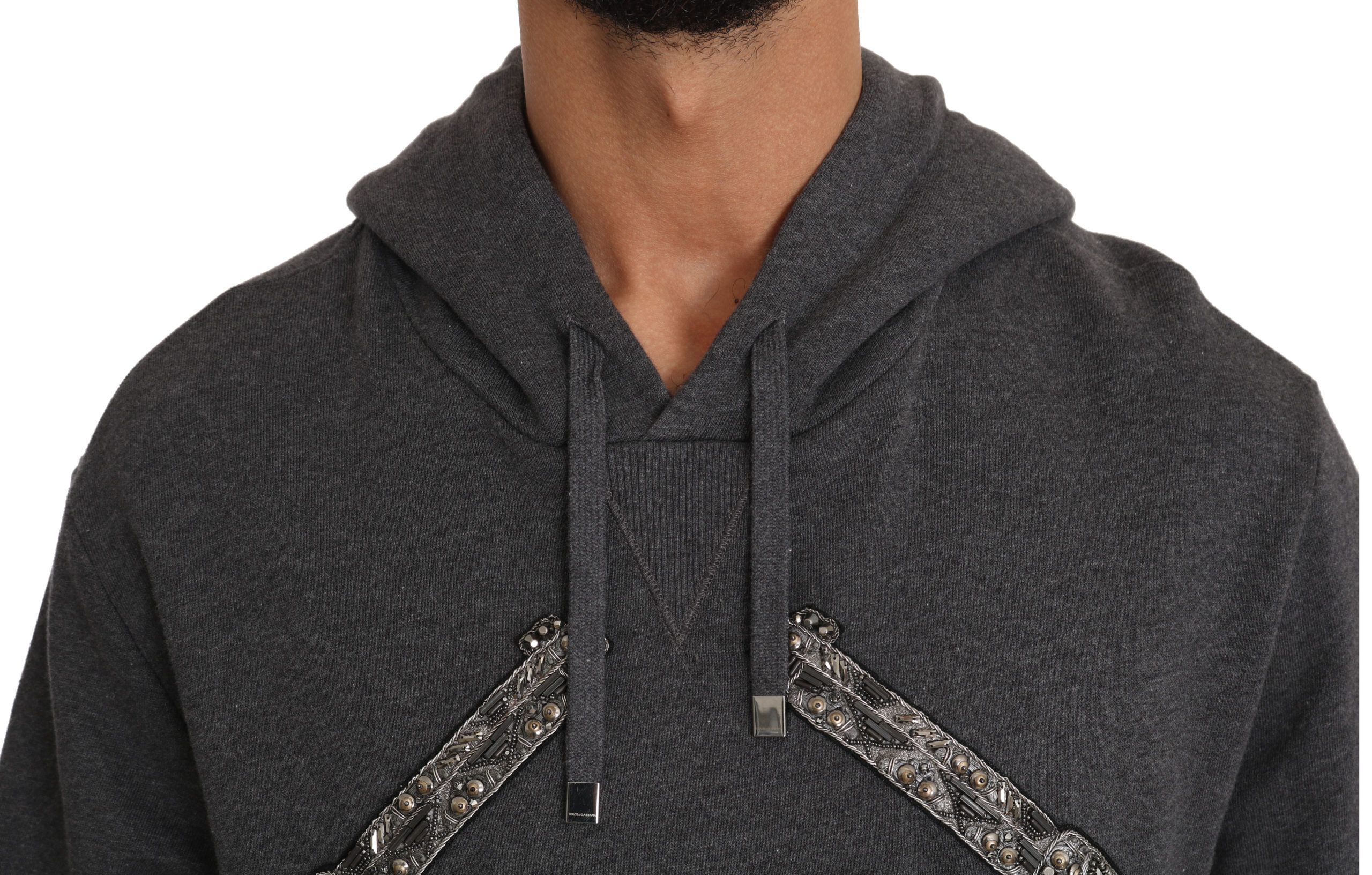 Hooded Red Crystal Heart Gun Men's Sweater - Dolce & Gabbana - Modalova