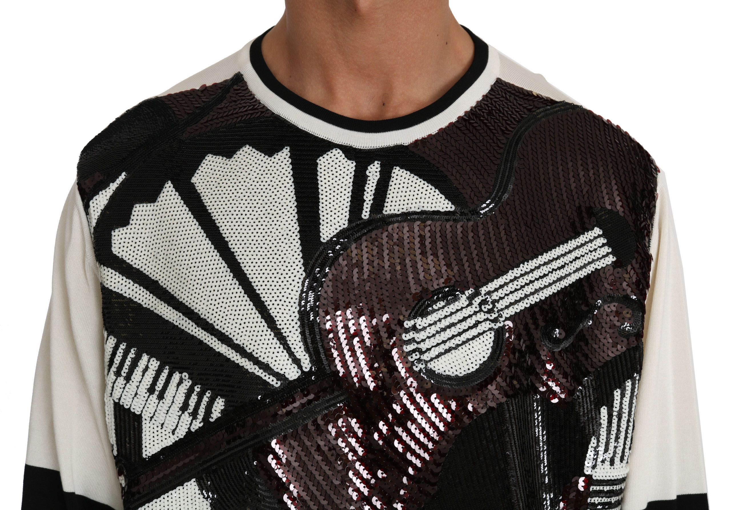 Jazz Sequined Guitar Pullover Top Men's Sweater - Dolce & Gabbana - Modalova