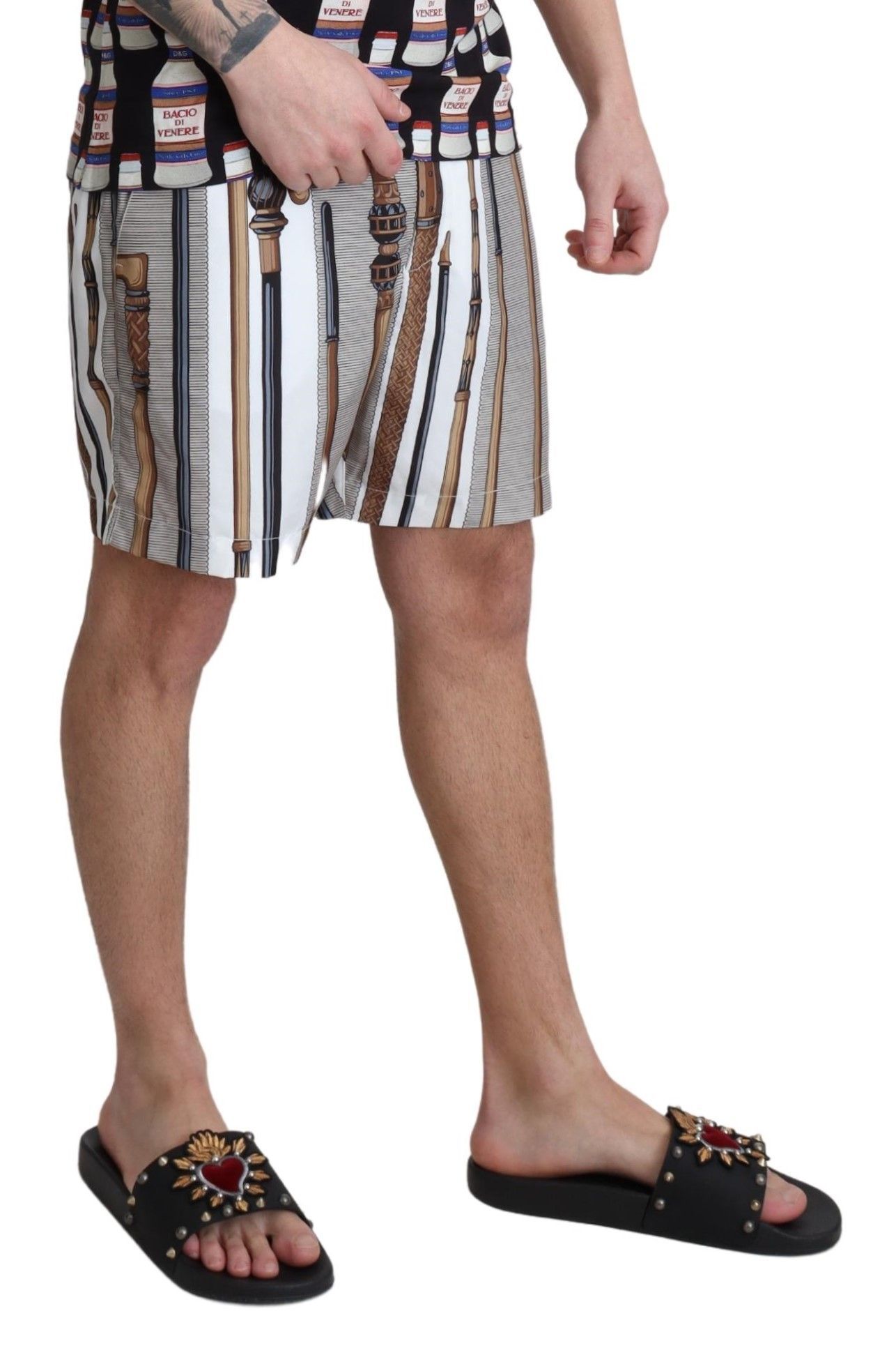 Walking Stick Beachwear Shorts Men's Swimshorts - Dolce & Gabbana - Modalova