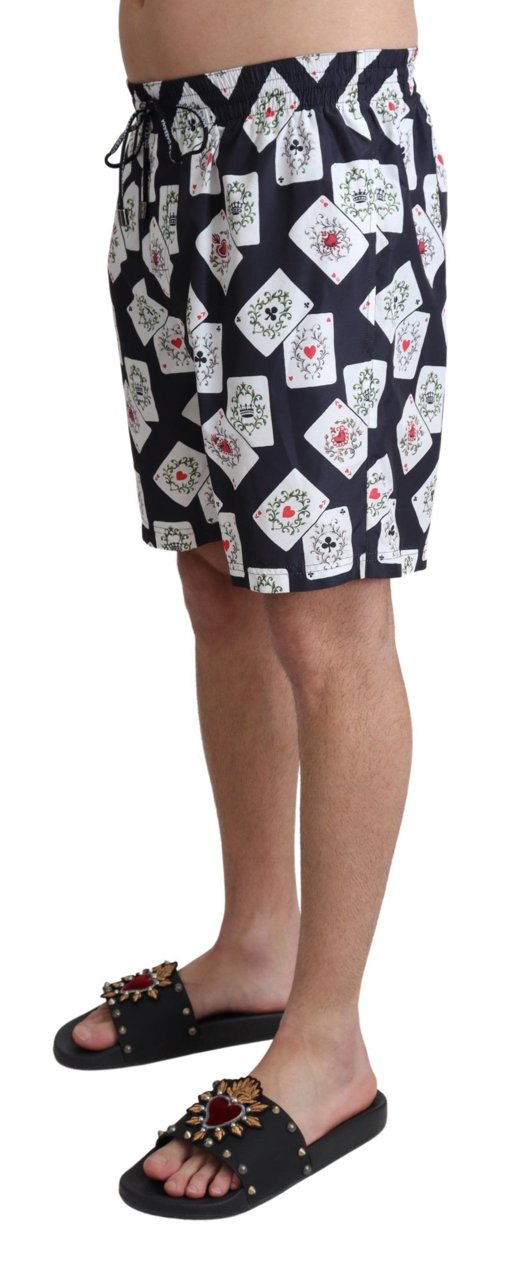 Card Deck Print Beachwear Men's Swimshorts - Dolce & Gabbana - Modalova